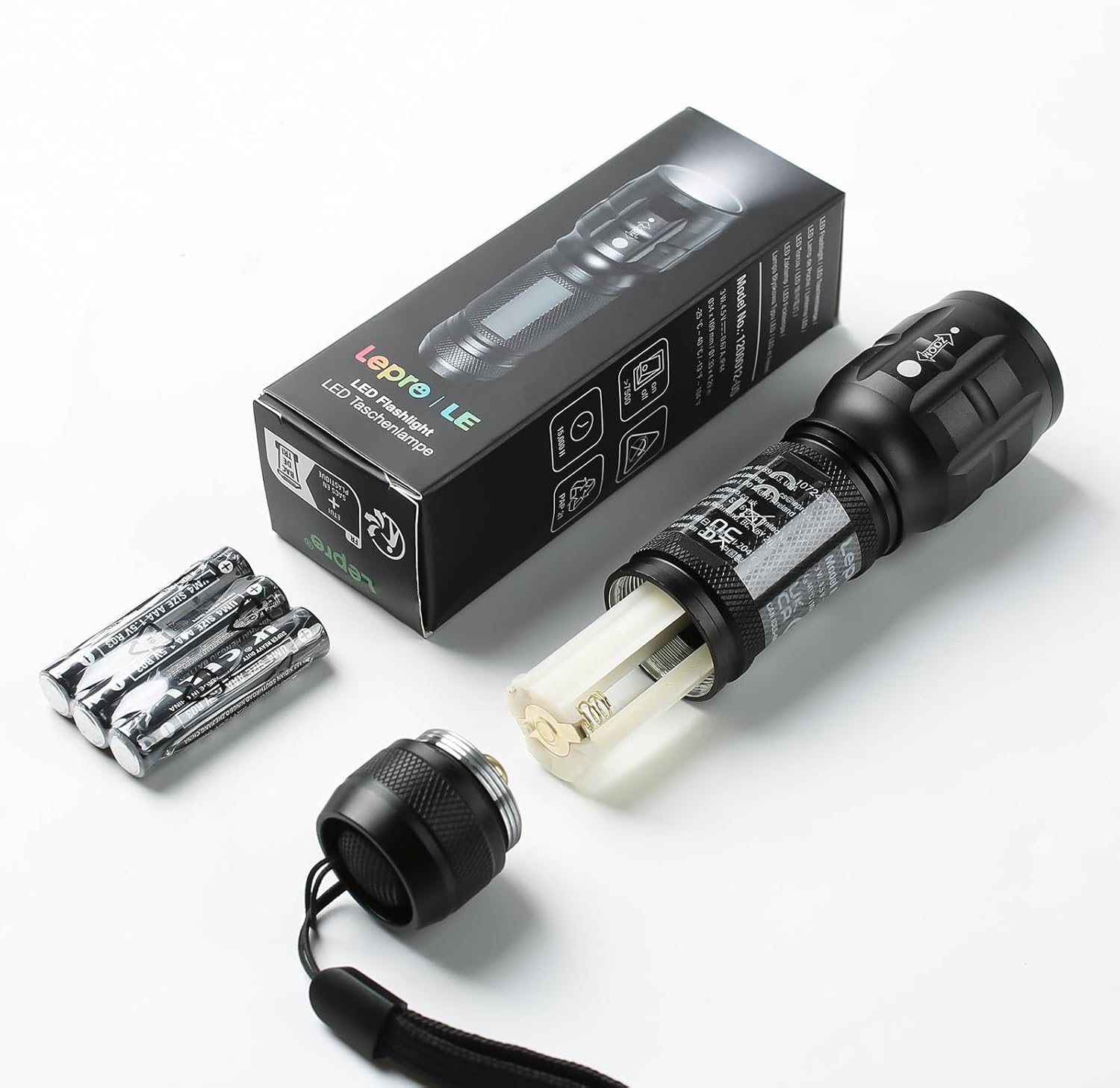 LE LED Taschenlampe klein, LE1000 Extrem helle zoombare Mini-Taschenlampen batteriebetrieben für Kinder, tragbare, wasserdichte Taschenlampe, Taschenlampe für Camping, Outdoor, Wandern, Notfälle – Bild 9