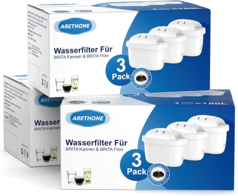 ARETHONE Wasserfilter für Brita Filter: Maxtra+ und Maxtra Pro, Filterkartuschen kompatibel mit Brita Glass, Marella, Style, Aluna Jug, Geräteschutz zur Kalkreduzierung (9 Stück)