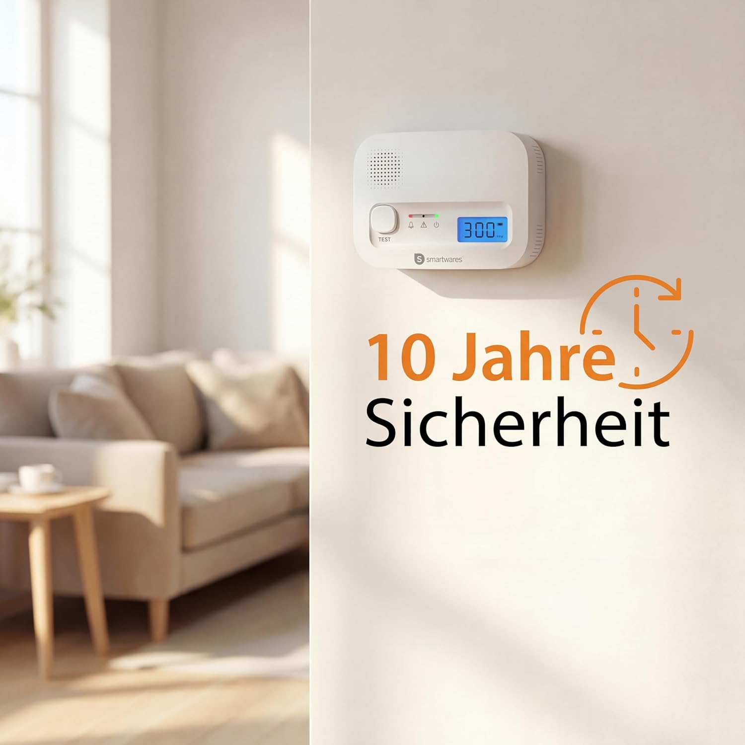 Smartwares Kohlenmonoxidmelder, 10 Jahre Sensor, 1,5 Testsiegerbewertung, mit Display und Testtaste – FGA-13041 – Bild 6