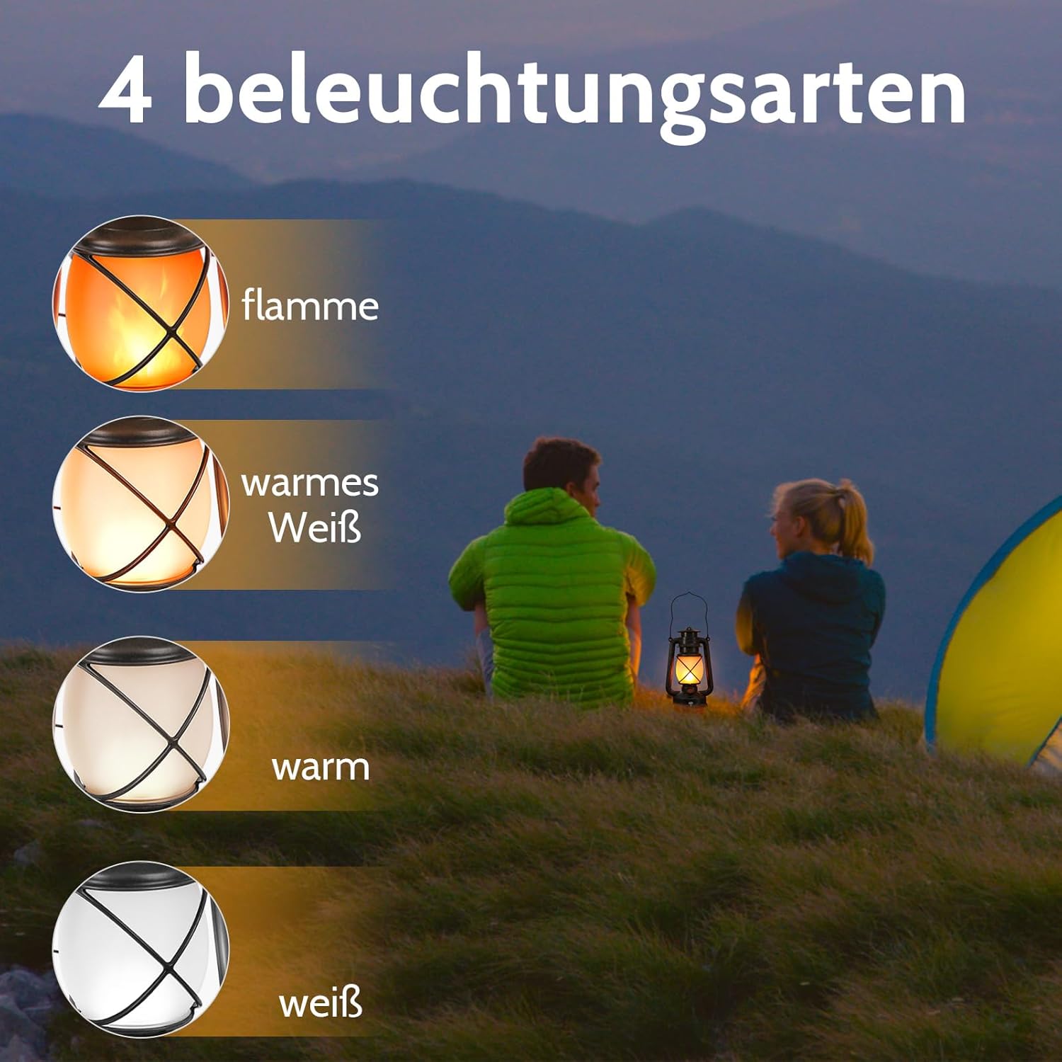 Shinmax LED-Laternen für den Außenbereich, 2er-Set, wiederaufladbare Retro-Gartenlaternen mit Flammeneffekt, USB-C, Fernbedienung, 4 Lichtmodi, IP65, zum Aufhängen und Aufstellen für Garten, Balkon, Terrasse – Bild 2