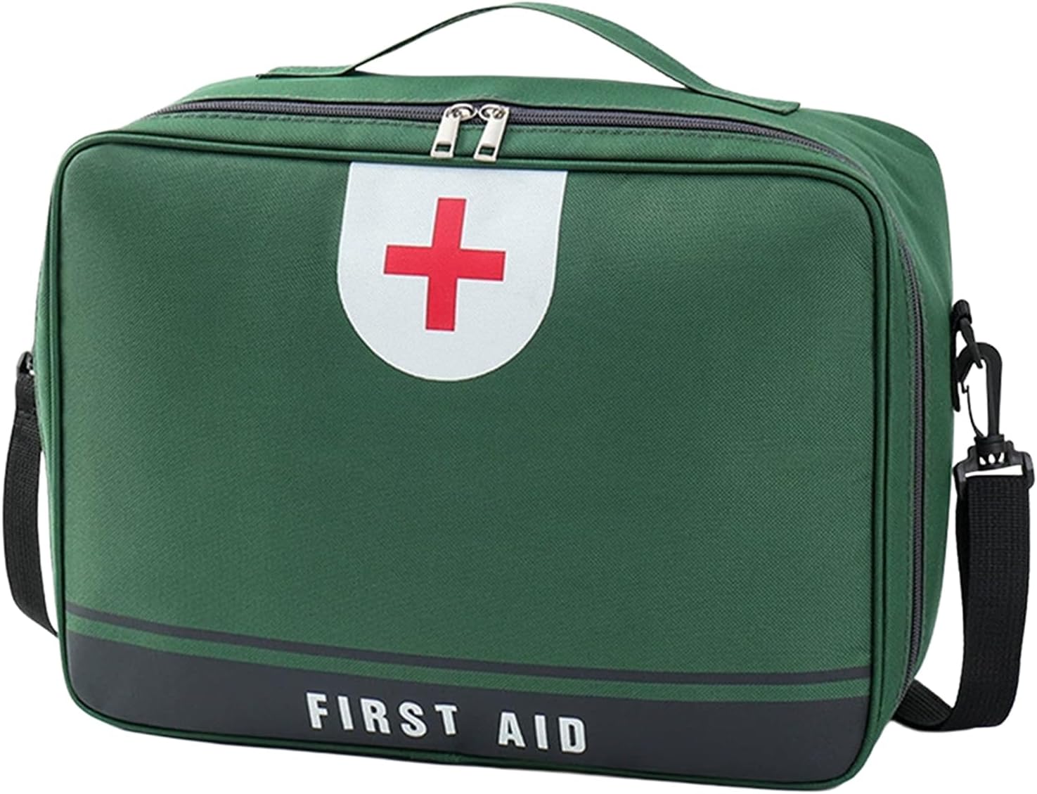 Reise-Apothekentasche, 13 l, XL-Erste-Hilfe-Tasche, leer, mit Griff/Umhängegurt, wasserdicht, für Zuhause, Schule, Auto, Reisen, Camping, Wandern (grün)