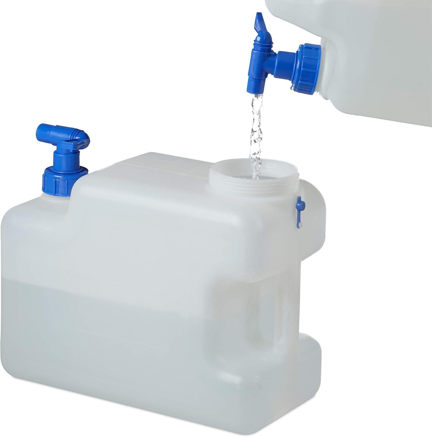 Relaxdays, Wasserkanister mit Wasserhahn, Weithals-Schraubverschluss, Camping-Trinkwasserkanister, 12 bis 25 Liter Tank, BPA-frei, weiß – Bild 6