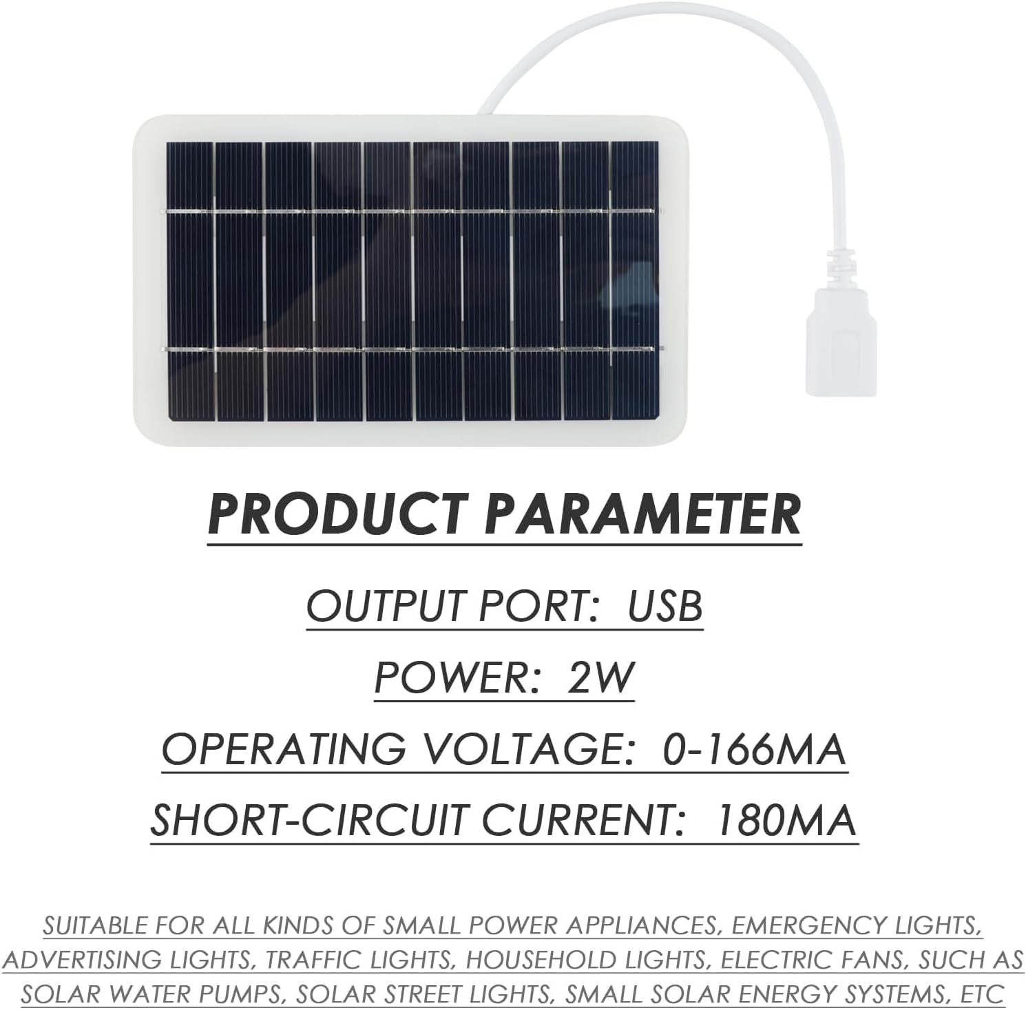 Tragbares 2 W 5 V Solarpanel mit USB, Anschluss für Reisen, Solar-Ladegerät für Mobiltelefon, Powerbank, IP65 wasserdicht, ideal zum Wandern, Camping, Outdoor – Bild 3