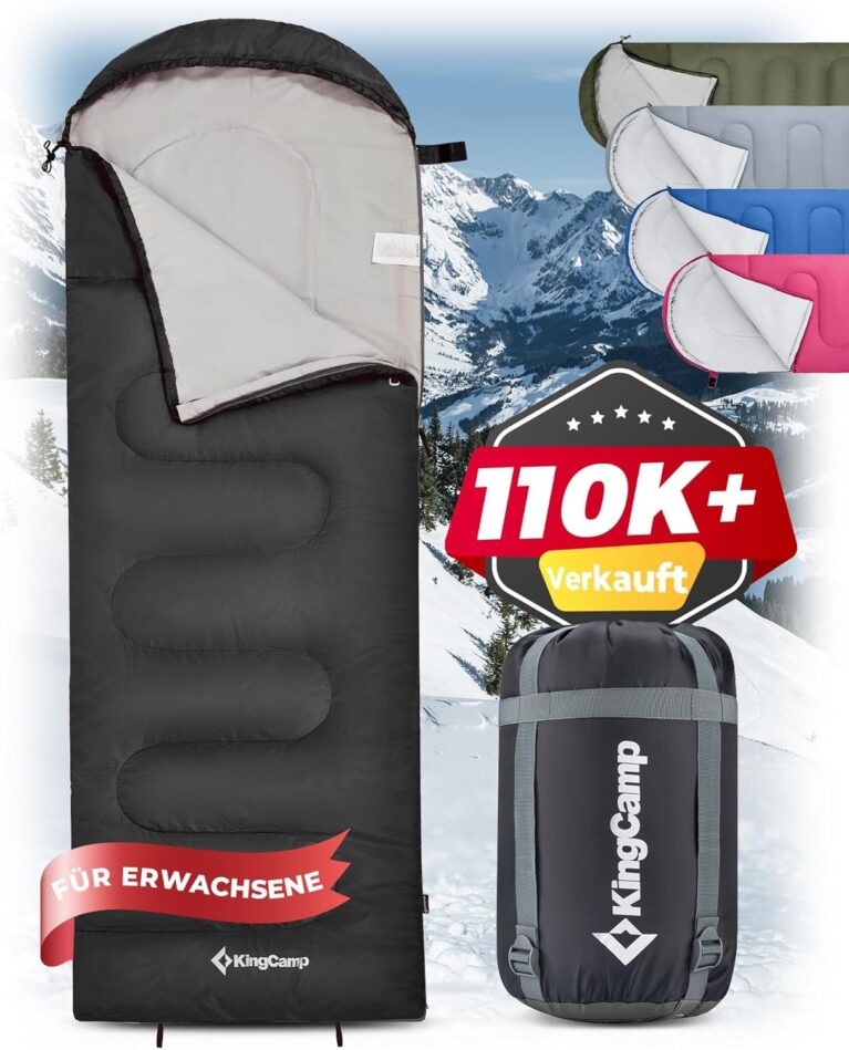 KingCamp Schlafsack Deckenschlafsäcke Leichtgewicht Warm Outdoor Kinder & Erwachsene 3-4 Jahreszeiten für Camping Wandern mit Tragetasche
