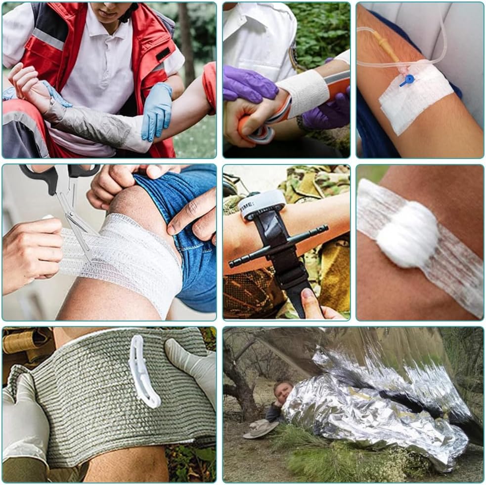 Erste-Hilfe-Set Outdoor Militär, 61 Teile Erste-Hilfe-Set Militär, Ifak gefüllt, Notfallset, Survival-Set für Outdoor-Camping, Jagd, Wandern, Zuhause, Auto, Klettern, Abenteuer (schwarz) – Bild 6