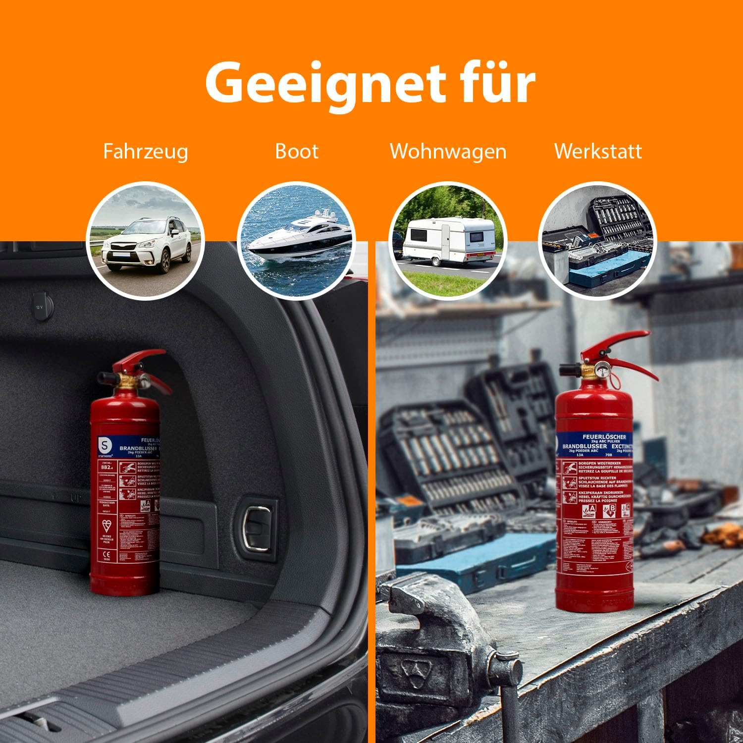 Smartwares Pulverlöscher – 2 kg – für ABC-Brände – mit Halterung – FEX-15127 – Bild 5