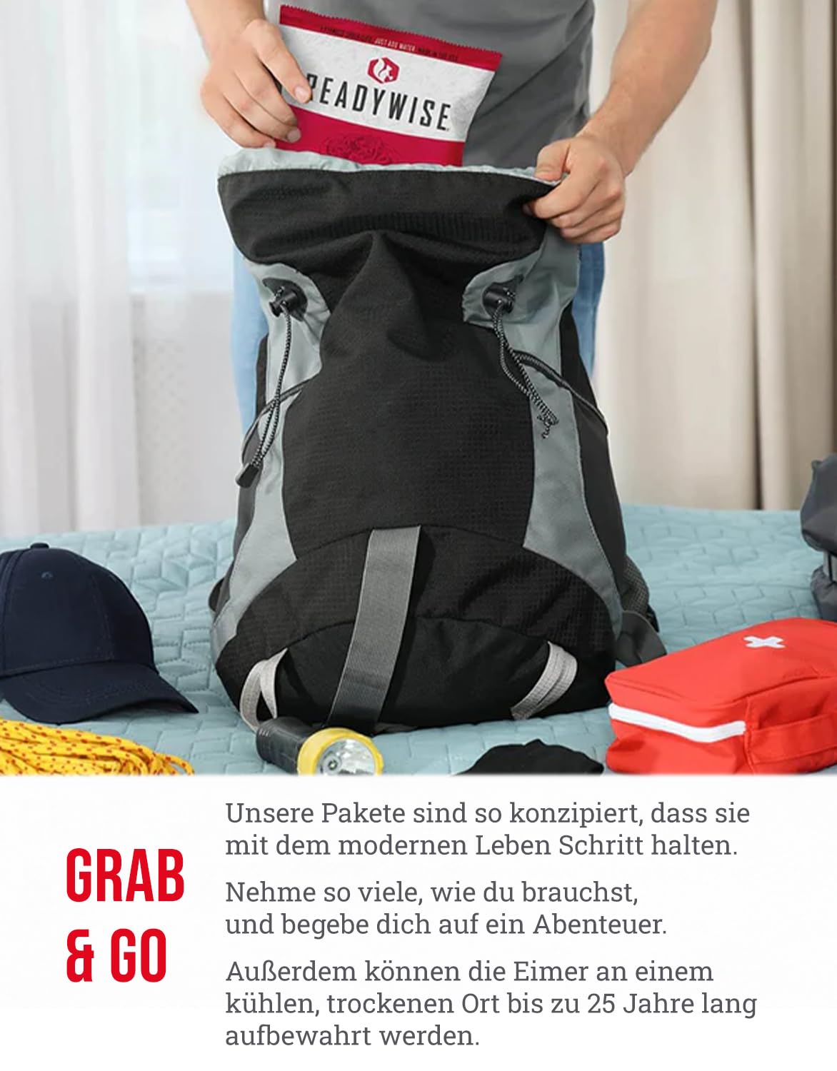 ReadyWise, 28 Portionen, Frühstück, Mittag- und Abendessen, Trockenbeutel zum Mitnehmen, gefriergetrocknet, bis zu 25 Jahre Haltbarkeit, Notfallnahrung, 3 Tage für 1 Person – Bild 5