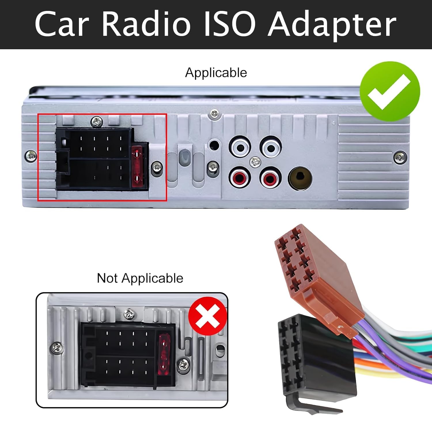 Autoradio Adapter Set Universal 16 Pin ISO Stecker auf Buchse Kabel 16 Pin Antennenadapter DIN Klemme 15 + 30 Steckbare Verlängerung Radio Adapter Stecker für VW Opel Mercedes Renault Astra – Bild 3