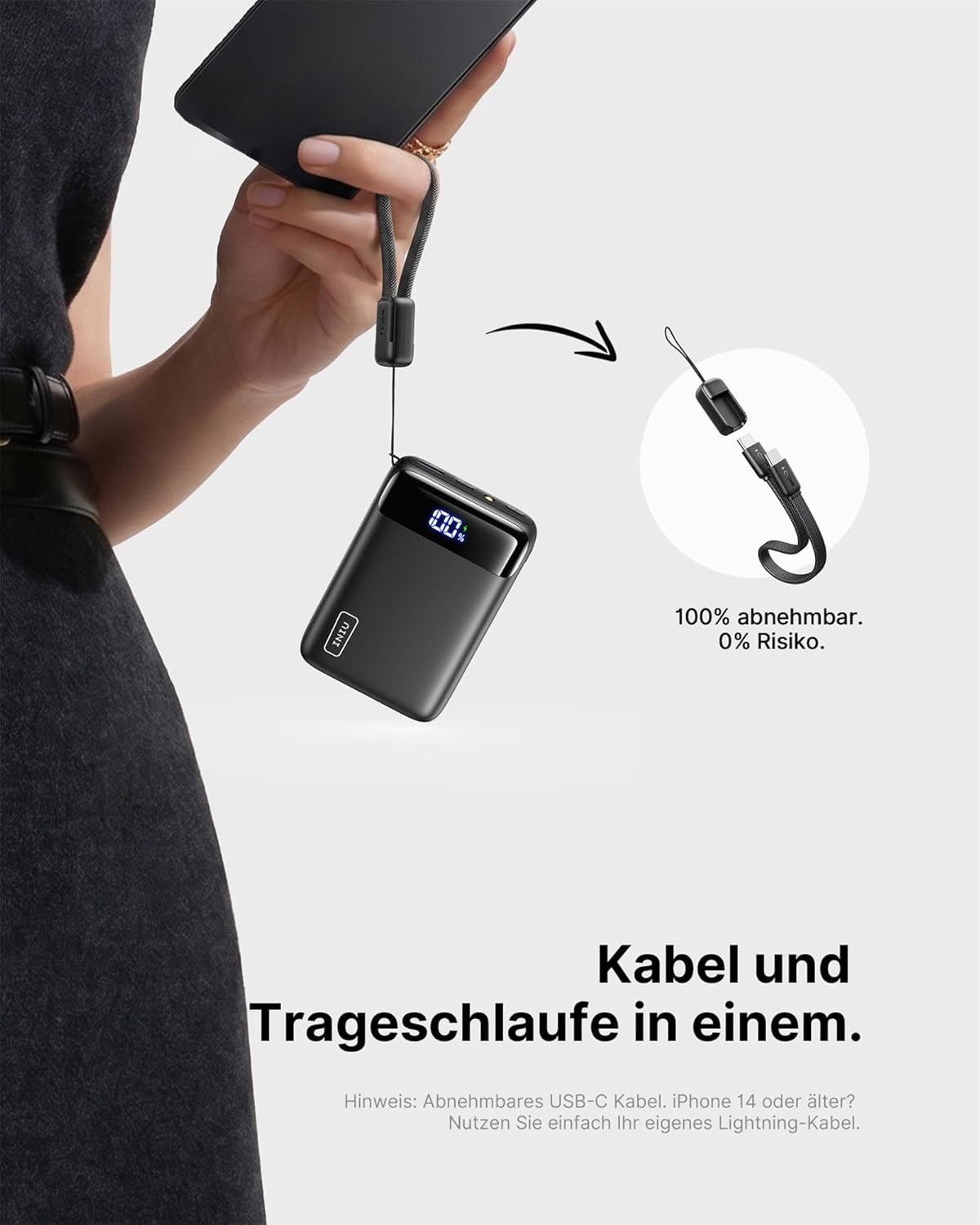 INIU Power Bank, ultrakleine 20000 mAh 22,5 W Schnelllade-Powerbank, USB-C Ein- und Ausgang, externe Handy-Akkus, kleiner, aber starker Akku zum Aufladen von Telefonen, iPad, Reisen und Camping – Bild 8