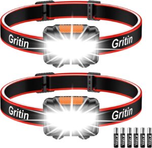 Gritin LED-Stirnlampe, (2 Stück), ...