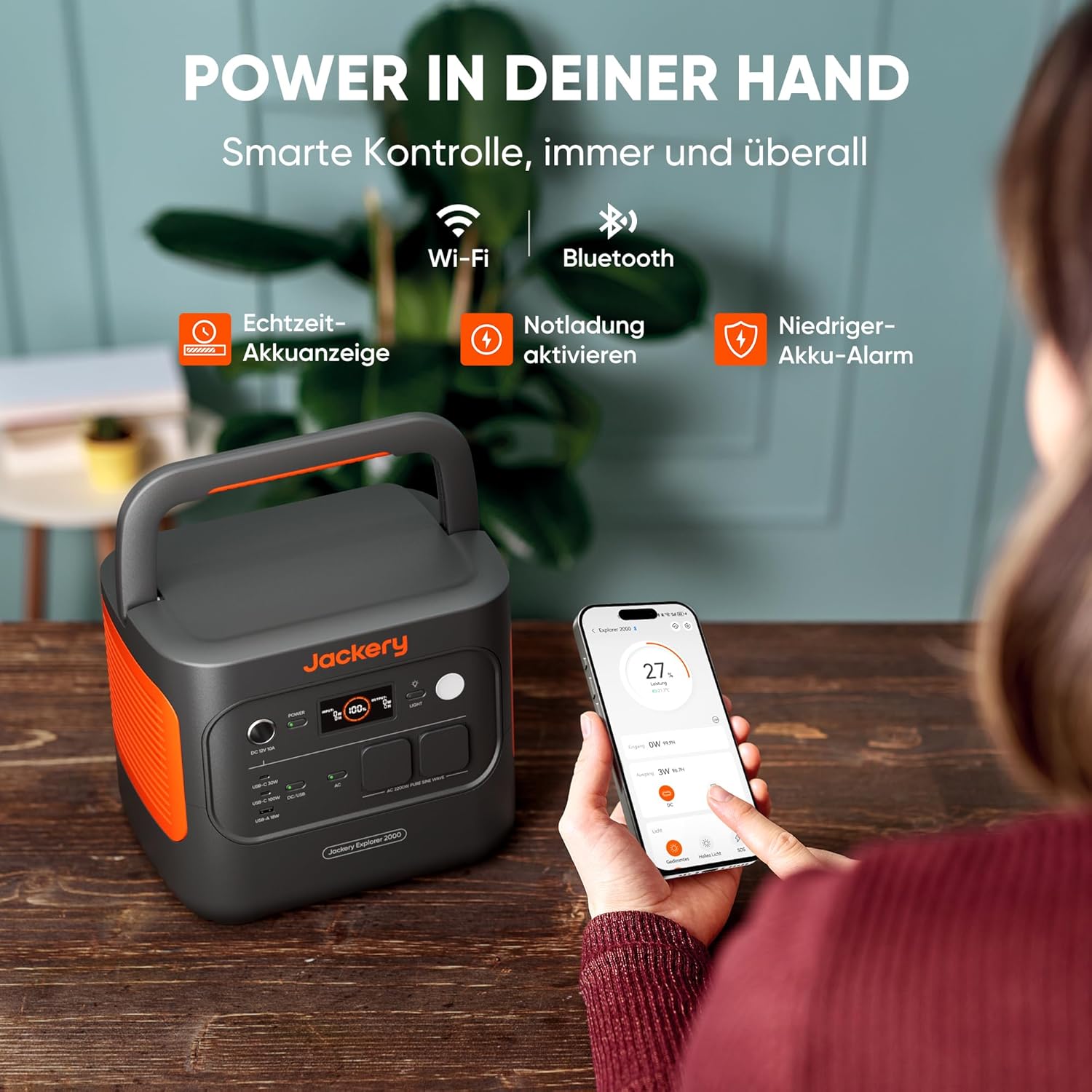 Jackery E2000 v2 Tragbares Kraftwerk, LiFePO4-Akku, 2042 Wh Solargenerator mit 2200 W Leistung (max. 4400 W), Schnellladung von 0–80 % in 52 Minuten für Notfall, Camping, Wohnmobil – Bild 8