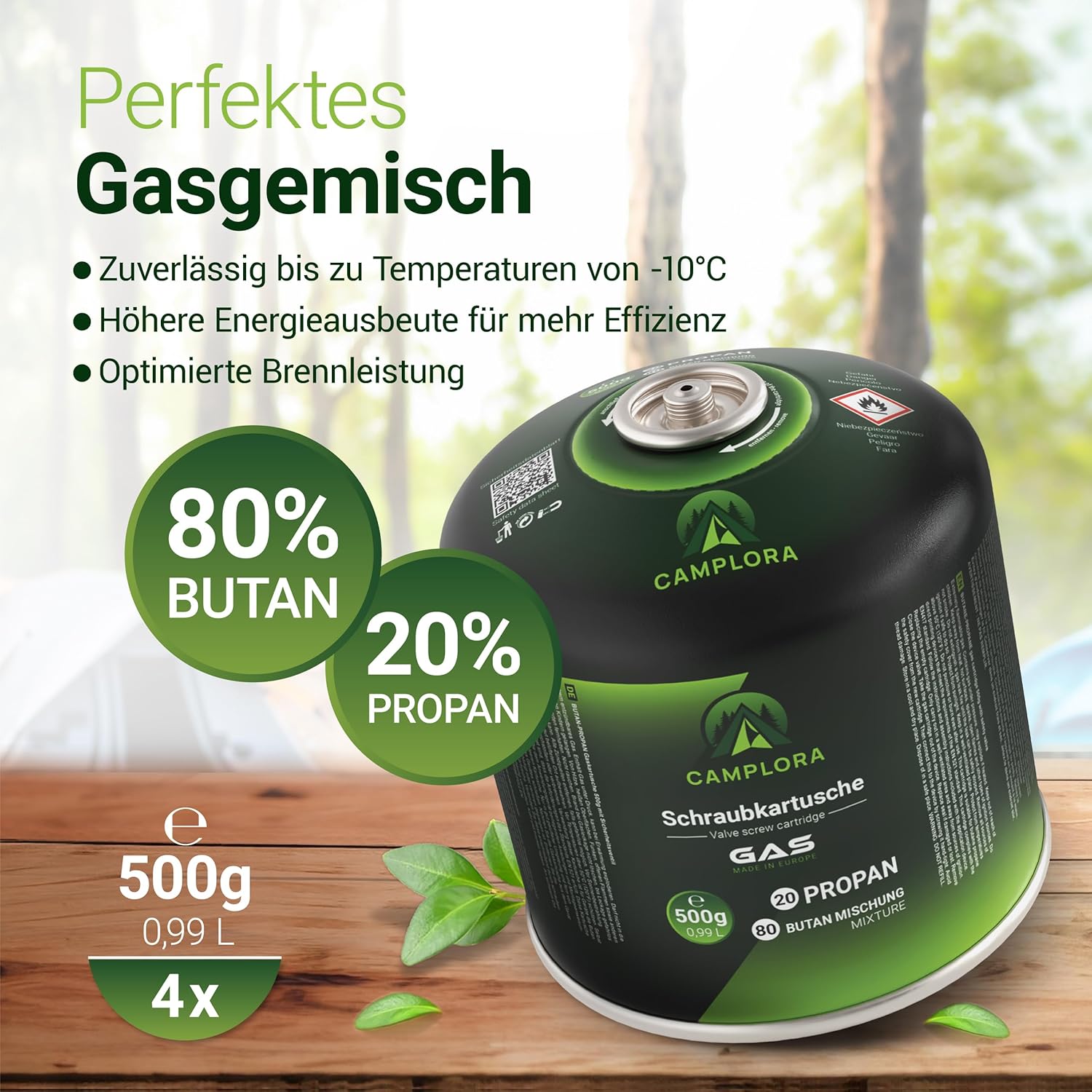 500g Butan-Schraubkartusche, Ventilkartusche, EN 417 Camping, Ventilschraubkartusche, EN521, Kartusche mit Gewinde für Butangas – Bild 2