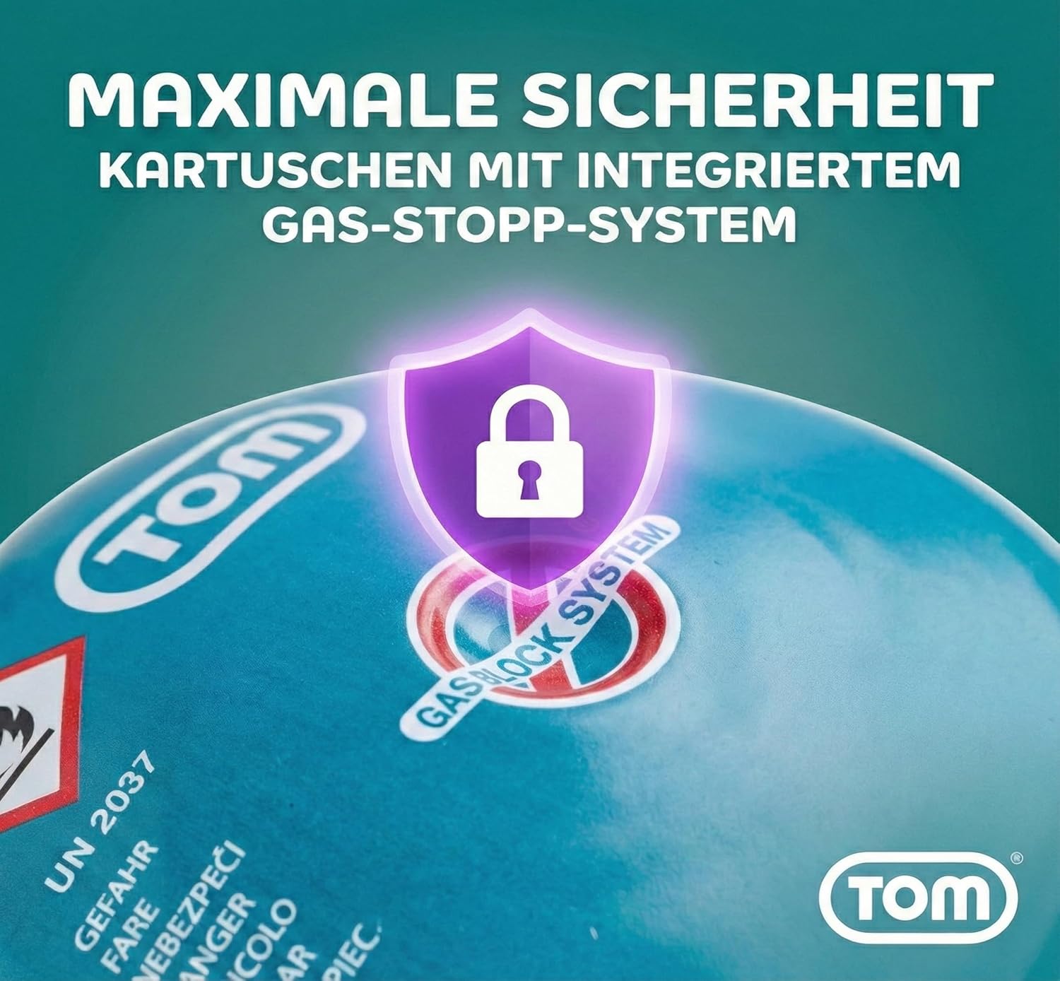 TOM Adventure Gas-Campingkocher-Set mit 4 x Butan-Gaskartusche – 1 Flamme – Piezo-Zündung – Kartuschenkocher für Camping, Festivals & Outdoor-Aktivitäten oder als Kohleanzünder – Bild 7