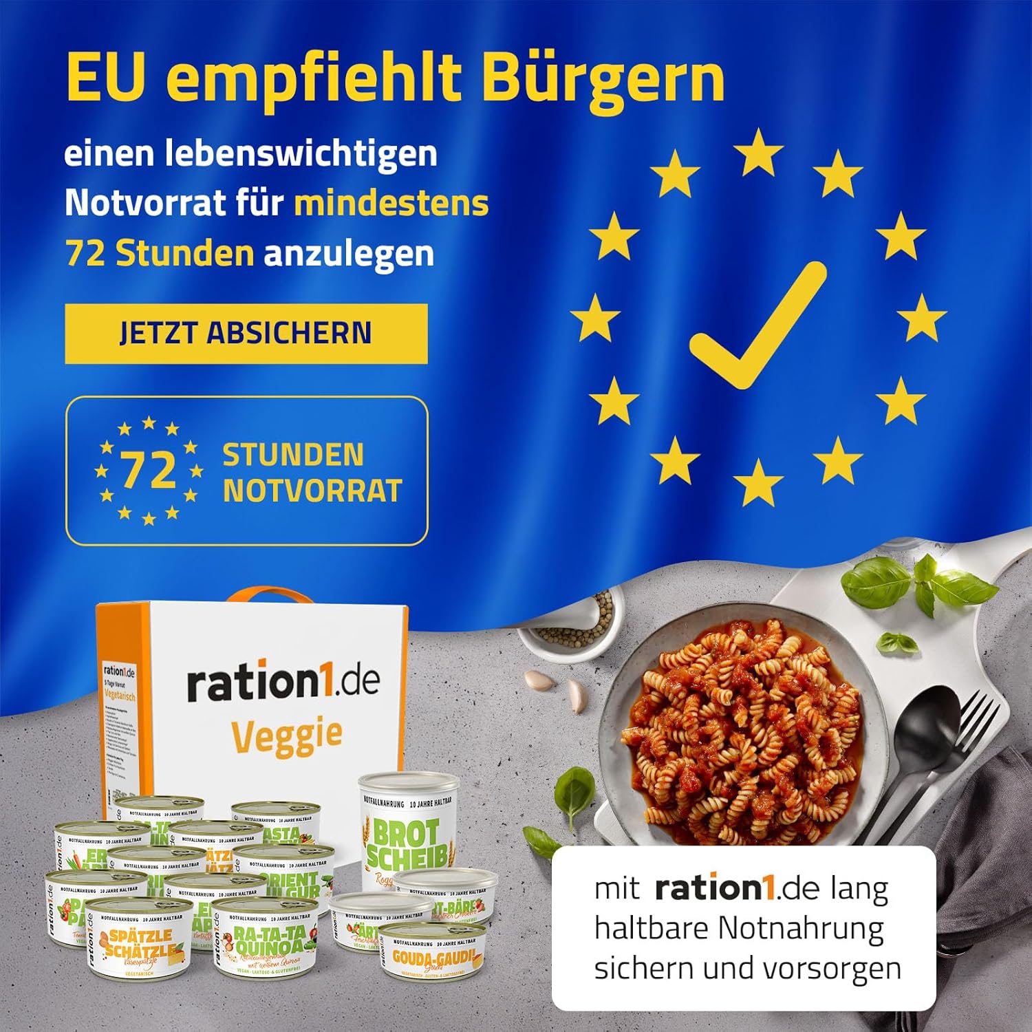 ration1 5-Tage-Notversorgung für Vegetarier, Fertiggerichte und Frühstück, MRE-Überlebensset, Notfallnahrung für Camping und Outdoor, Festival-Gadget- und Prepper-Versorgung, verzehrfertig und 10 Jahre haltbar – Bild 4