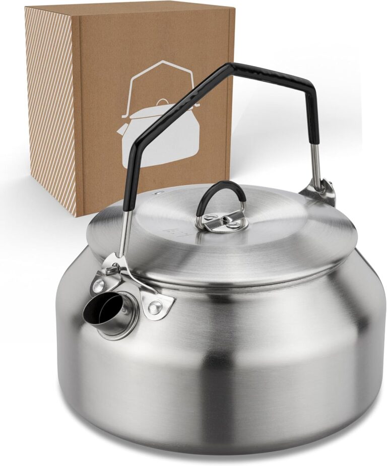 LAMBDA COFFEE GEYSIR Wasserkocher 1 Liter Edelstahl mit nur 290 g I Teekanne I Tragbarer Camping-Wasserkocher 1000 ml I Camping-Wasserkocher
