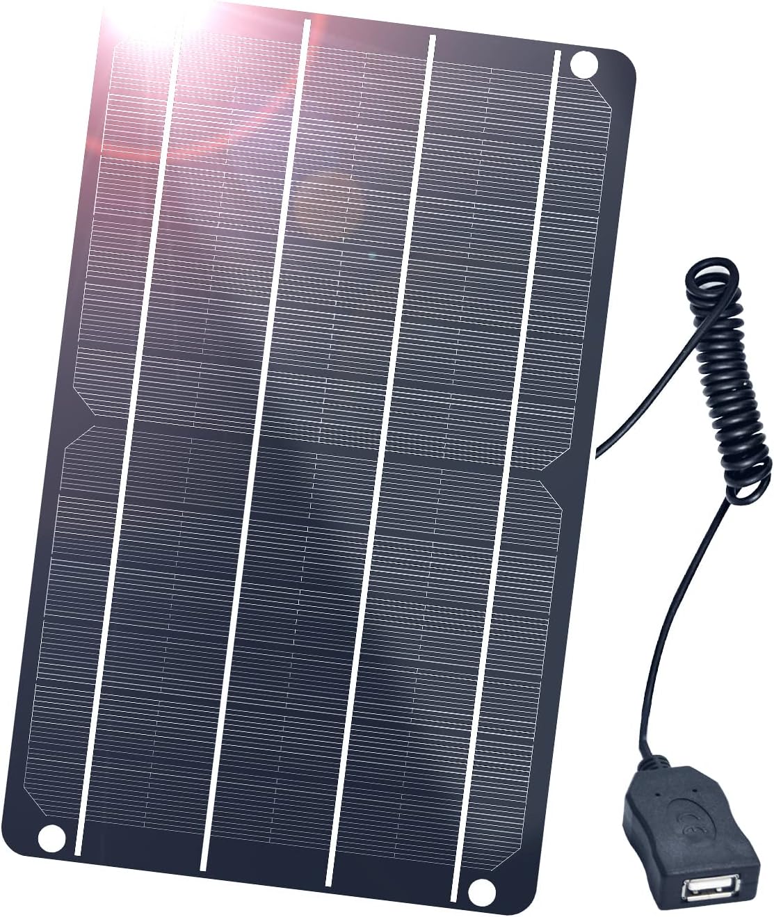 FlexSolar Solarladegerät USB 6W 5V Hochleistungs-Monokristallin-Modul, wasserdichtes Solarladegerät, geeignet für Sicherheitsbatteriekameras, Fahrräder, Mobiltelefone, Powerbank, Campingleuchten usw