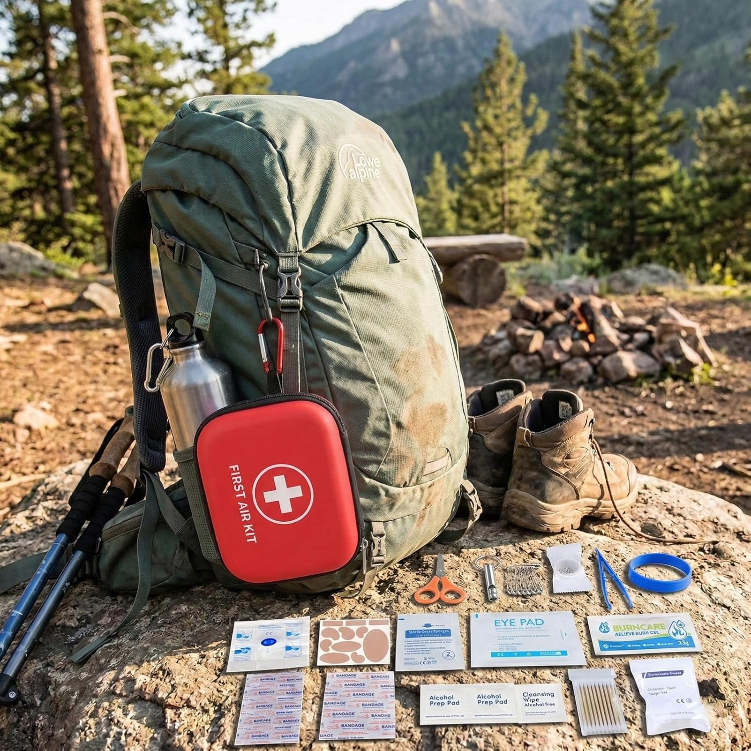 Carehabi Erste-Hilfe-Set Outdoor 2026, 114-teiliges Erste-Hilfe-Set, wasserdicht, Erste-Hilfe-Set, Notfallausrüstung für Wandern, Camping, Fahrrad, Reisen, Mini-Erste-Hilfe-Tasche – Bild 5