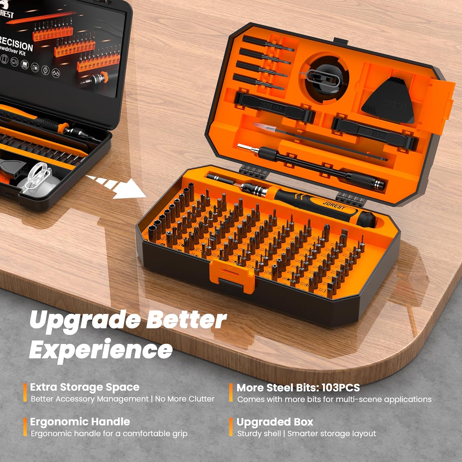 JOREST 115-in-1 Präzisionsmechaniker-Schraubendreher-Set, Geschenk zum Vatertag, Geschenkwerkzeug für Männer, magnetisches Reparaturwerkzeug-Set für PC, Laptop, iPhone, MacBook, PS5, Xbox, Switch, Brille – Bild 2