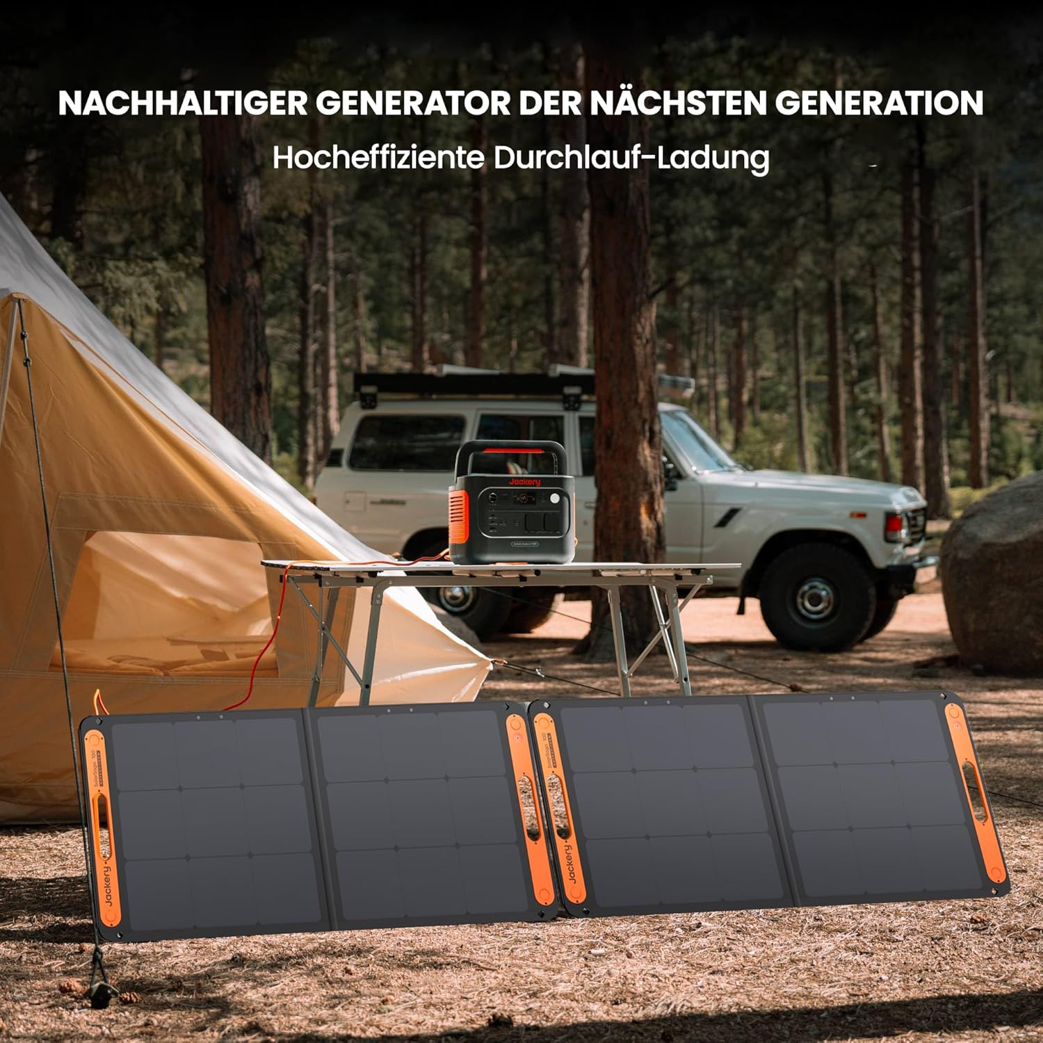 Jackery Solargenerator 1000 v2 mit 100 W Solarpanel, 1070 Wh LiFePO4 tragbares Kraftwerk, 1500 W AC/100 W USB-C-Ausgang, 1 Stunde Schnellladung für Outdoor, netzunabhängig, Wohnmobil, Notfall – Bild 4