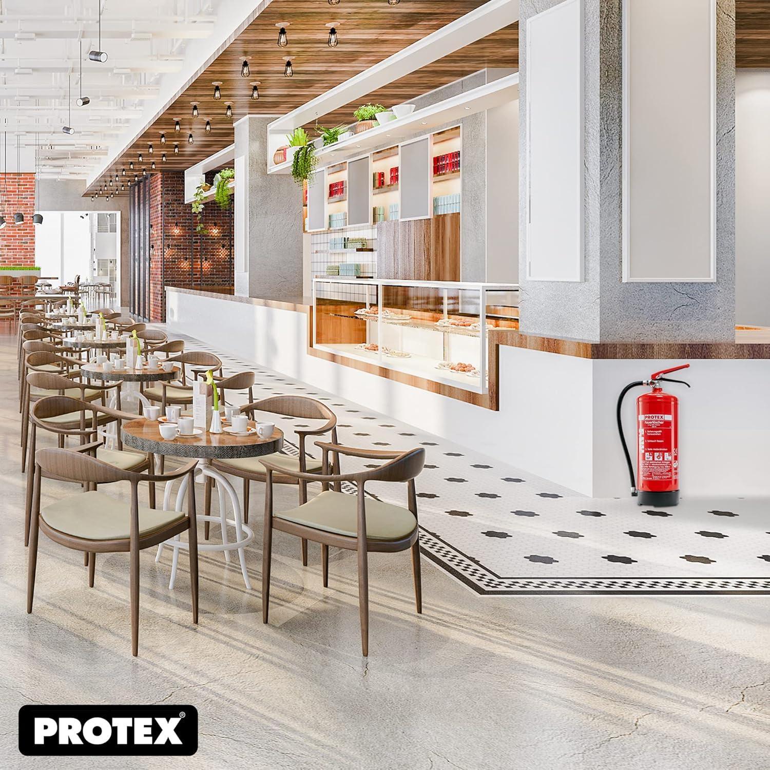 Pulver-Feuerlöscher Protex 3 – Protex Pulver-Feuerlöscher – 6 kg – für Brandklassen ABC – zertifiziert nach DIN EN 3 und CE – je 9,5 kg – mit praktischer Halterung – mit Prüfplakette – hergestellt in der EU – Bild 4
