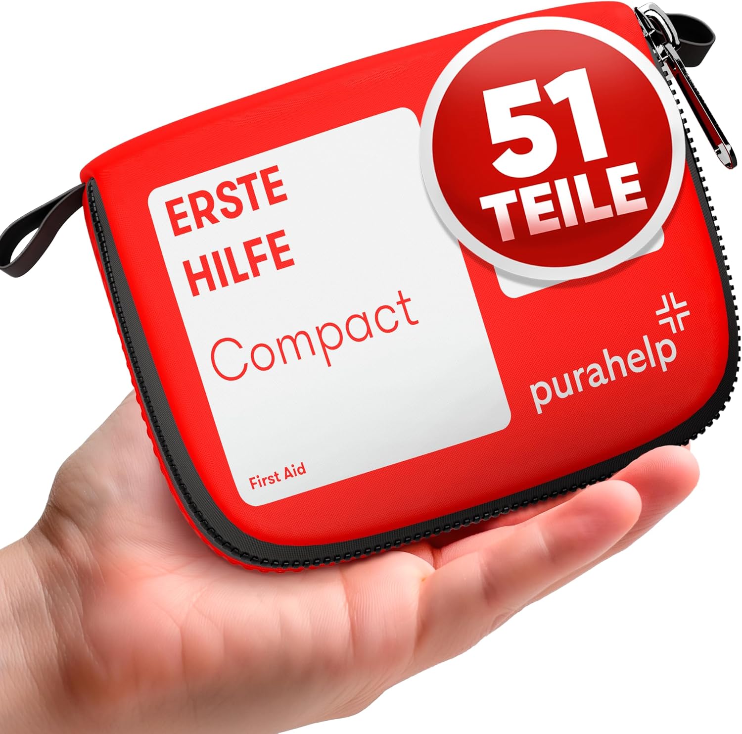 Mini-Erste-Hilfe-Set – kompakt und leicht – 51-teilig für Reisen, Outdoor, Camping, Fahrrad – Reiseapotheke Erste-Hilfe-Set Outdoor