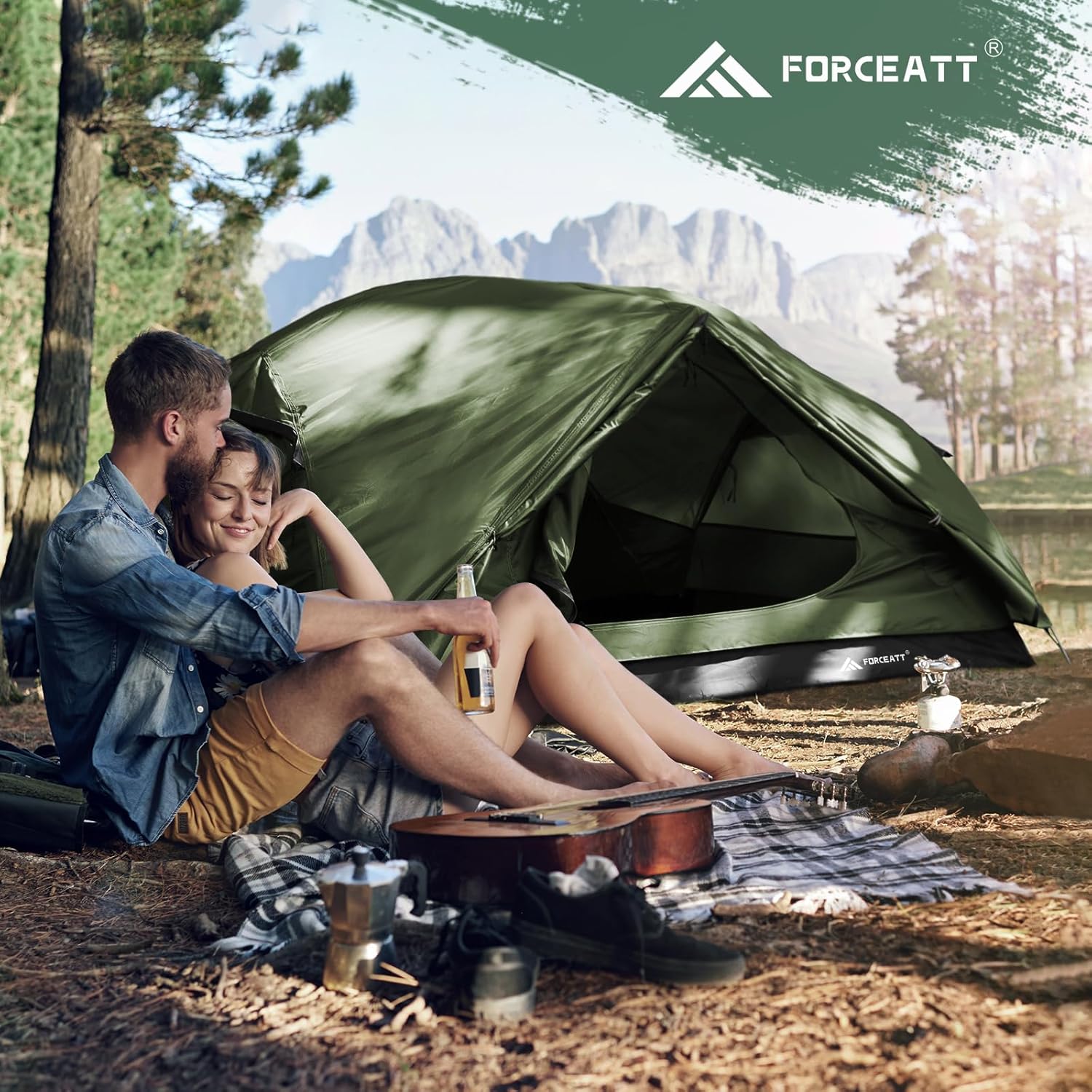 Forceatt Zelt 2–3 Personen Campingzelt, 2 Türen wasserdicht und winddicht, 3–4 Jahreszeiten, ultraleichtes Rucksackzelt für Trekking, Camping, Outdoor. – Bild 6