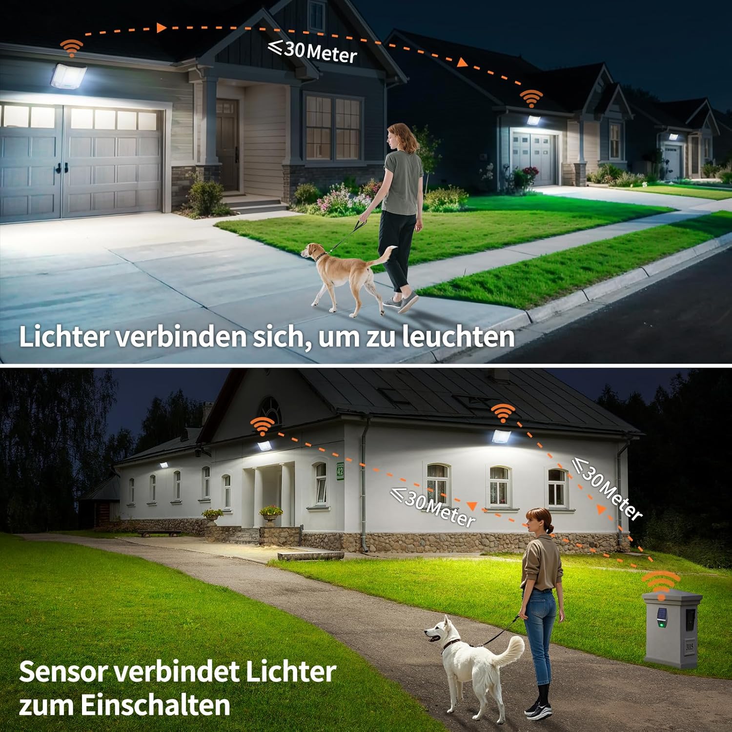 INTELAMP Solarleuchten für den Außenbereich mit Bewegungsmelder mit Fernbedienung, 4000LM Solarstrahler Außen 6500K Straßenlaterne Wandleuchte mit Bewegungsmelder Sensor Außenwegleuchte Außenstraßenlaterne – Bild 6
