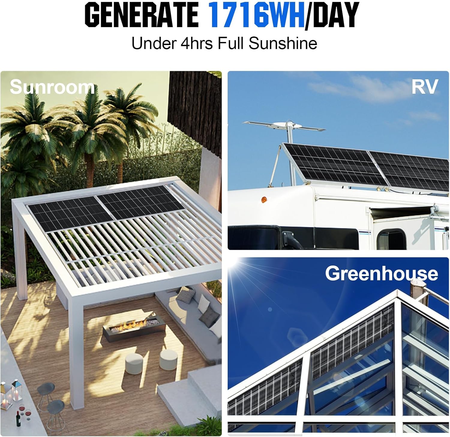ECO-WORTHY 390 W 12 V bifaziales Solarpanel, 2 Stück, 195 W monokristallines Solarpanel, ideal zum Laden von 12 V-Batterien, für Wohnmobil, Garten, Wohnmobil, Boot und Dach des Hauses – Bild 8