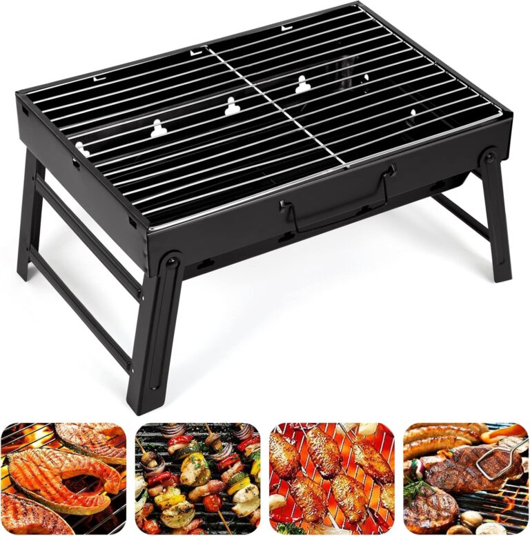 AGM Holzkohlegrill, Picknickgrill, kleiner Edelstahlgrill, tragbarer Campinggrill, abnehmbare BBQ-Grills für Gartenpartys im Freien usw.