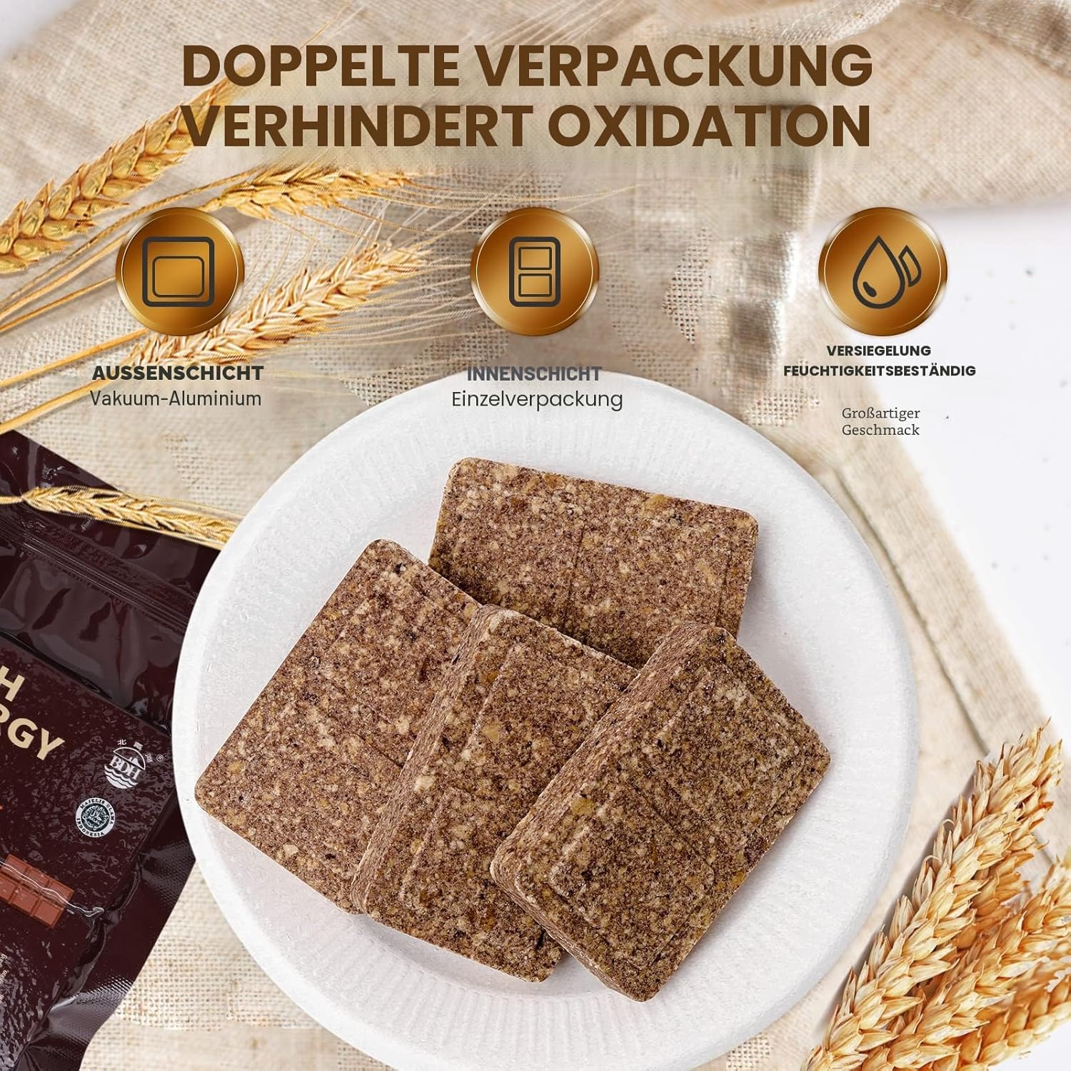 Notfall-Rationsriegel mit Schokoladengeschmack, Survival-Tabs für Outdoor-Camping, Notfall-Vorbereitungsset für Schneesturm, Erdbeben, Katastrophe, mit langer Selbstlebensdauer, 12er-Pack – Bild 2