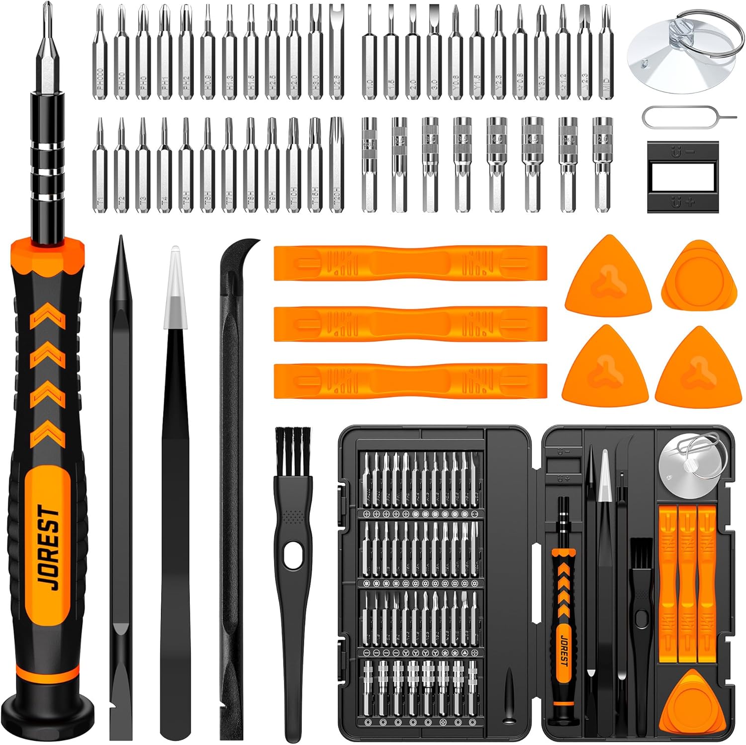 JOREST 59-teiliges Präzisionsmechanik-Schraubendreher-Set, Mini-Werkzeug mit Torx T5 T6 T8, T9, P5 usw., Reparaturset für iPhone, Laptop, MacBook, Computer, PC, iPad, Switch, PS4, Xbox, Brillen, Uhren usw