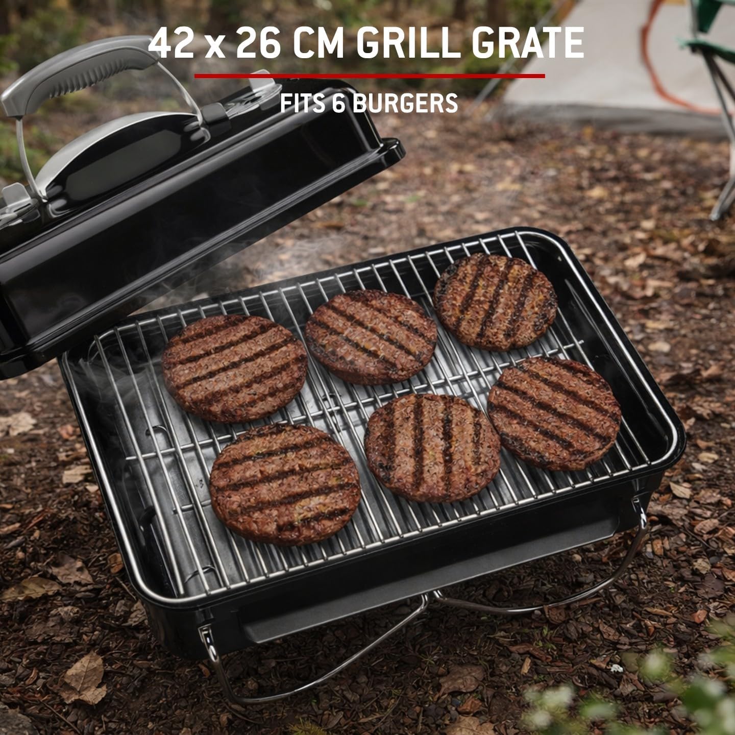 Weber Go Anywhere Tragbarer Holzkohlegrill, 42 x 26 cm, Schwarz (1131004) – Bild 9