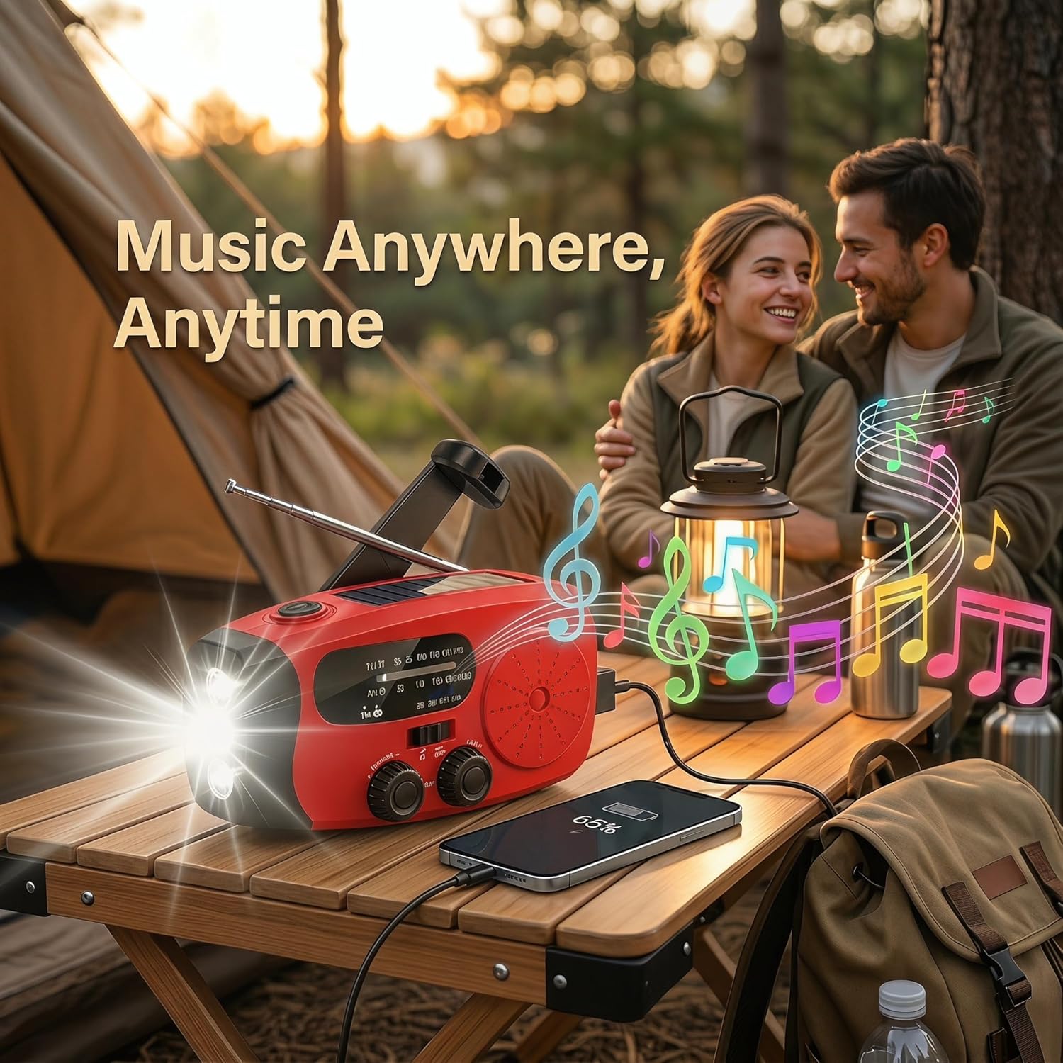 Notfallradio mit Solar & Kurbel, 3 x LED-Taschenlampe, 2000 mAh Powerbank, AM/FM/Wetter, USB-C, SOS-Alarm – Tragbares Survival-Set für Camping, Outdoor, Stromausfall – Bild 7