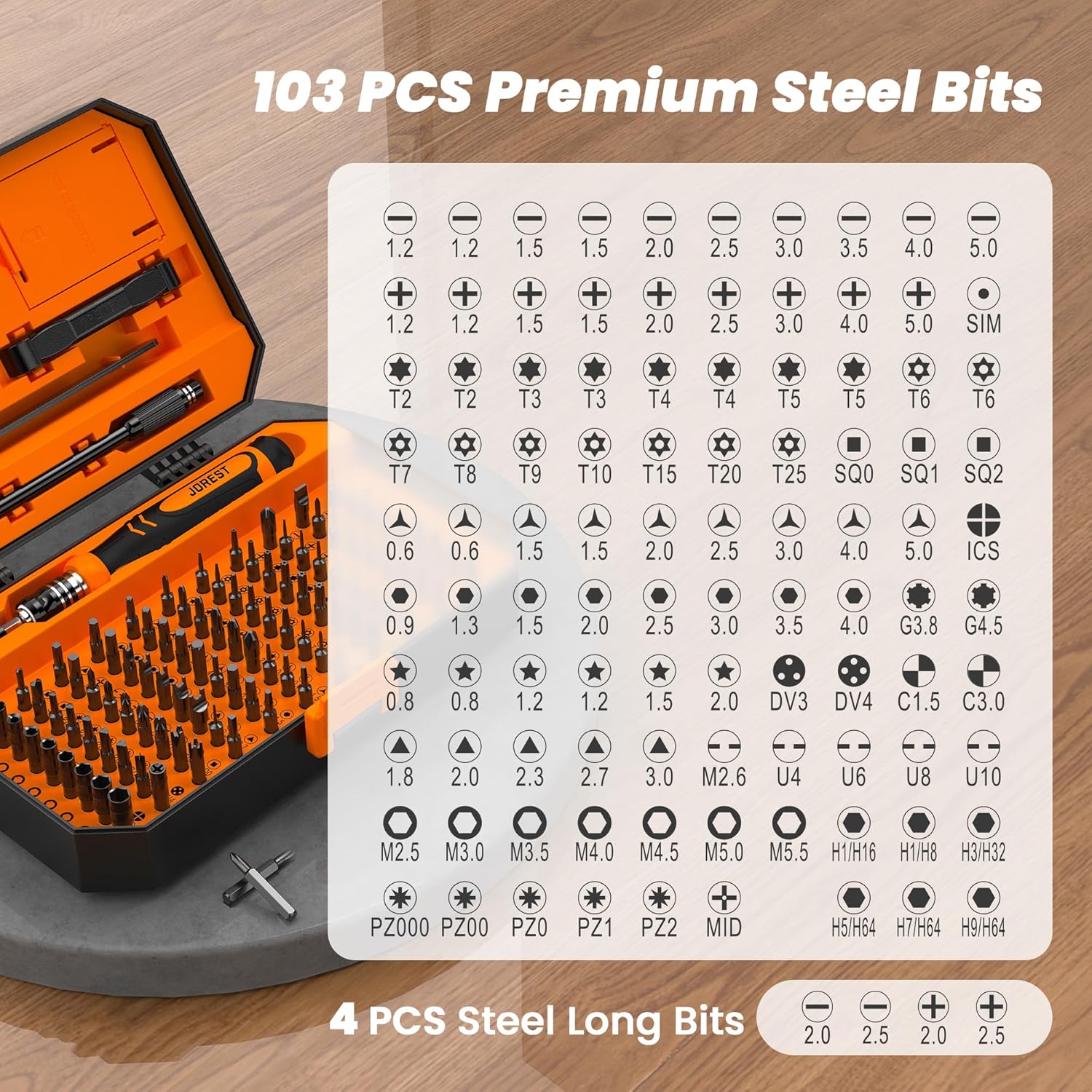 JOREST 115-in-1 Präzisionsmechaniker-Schraubendreher-Set, Geschenk zum Vatertag, Geschenkwerkzeug für Männer, magnetisches Reparaturwerkzeug-Set für PC, Laptop, iPhone, MacBook, PS5, Xbox, Switch, Brille – Bild 4