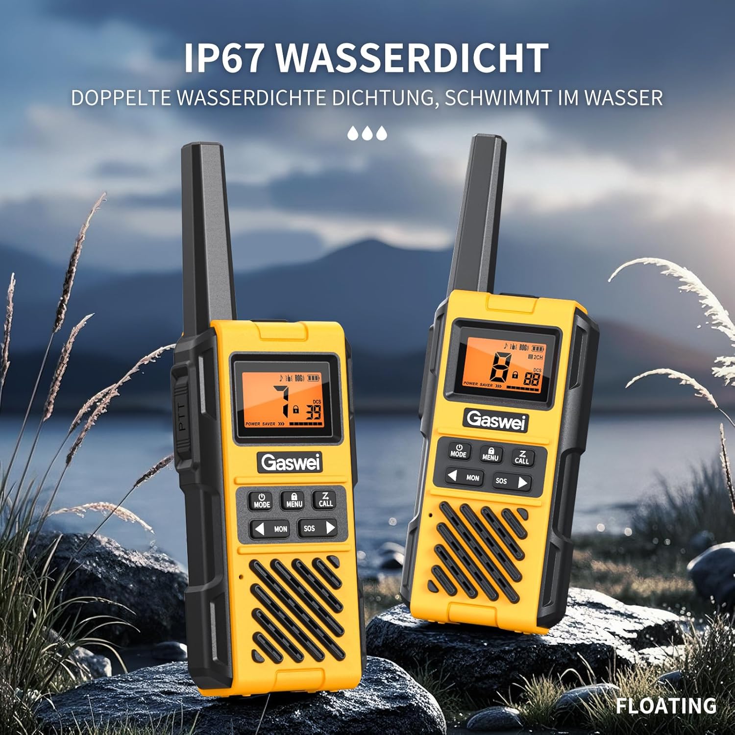 G1pro+ IP67 wasserdichte Walkie-Talkies mit großer Reichweite für Erwachsene, langlebiges Radio mit UKW-Radio, VOX, SOS-Alarm, USB-C-Aufladung für Baustelle, Reisen, Outdoor-Abenteuer, Camping – Bild 4