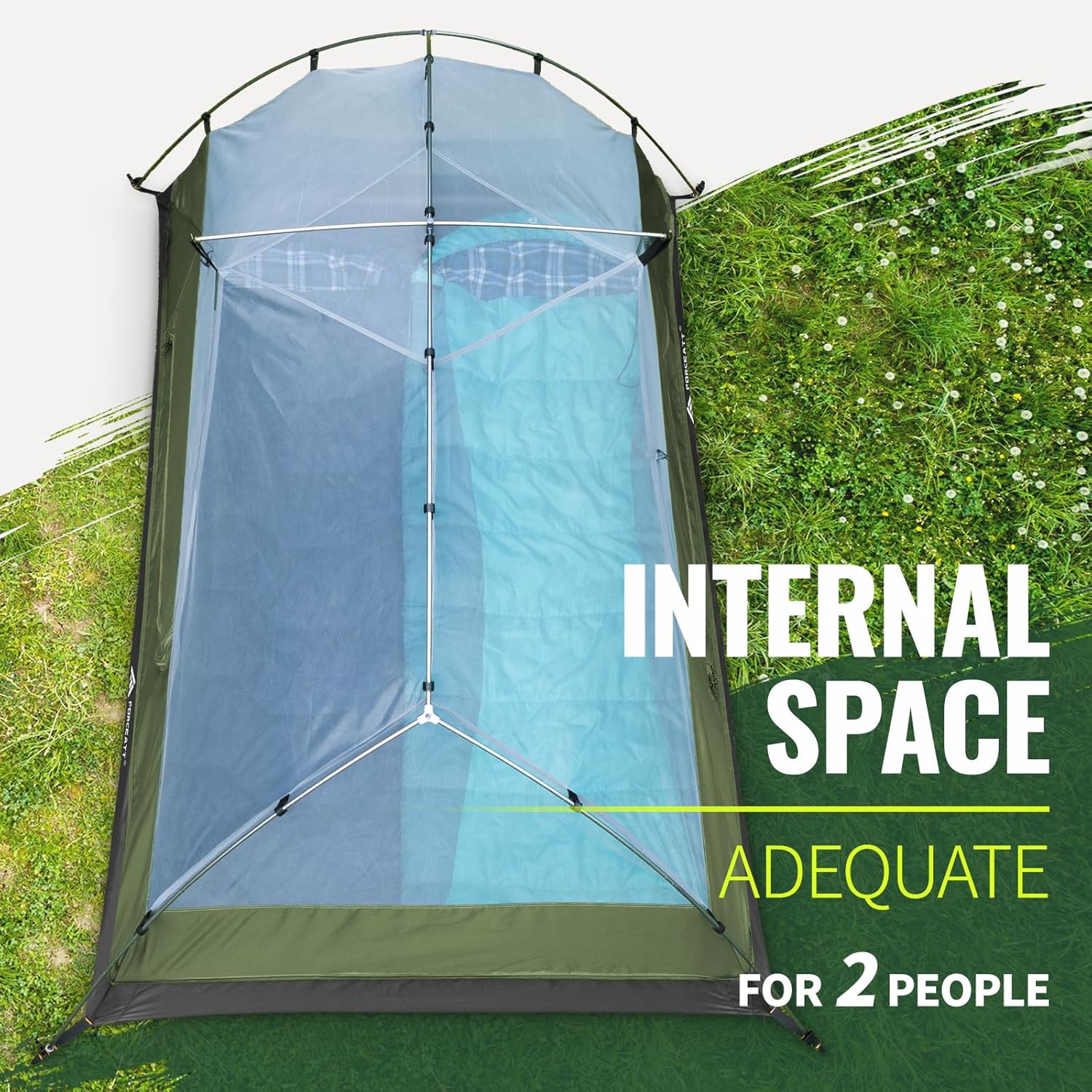 Forceatt Zelt 2–3 Personen Campingzelt, 2 Türen wasserdicht und winddicht, 3–4 Jahreszeiten, ultraleichtes Rucksackzelt für Trekking, Camping, Outdoor. – Bild 5