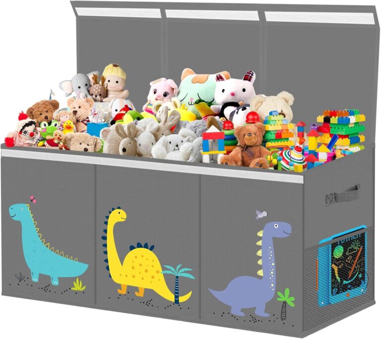 Spielzeugkiste mit Deckel, Aufbewahrung für Kinderzimmer, extra große Aufbewahrungsbox für Kinder – faltbare Spielzeugaufbewahrung mit Griffen, Trennwand, Aufbewahrungsbox für Kinderzimmer, Kleidung, Schlafzimmer