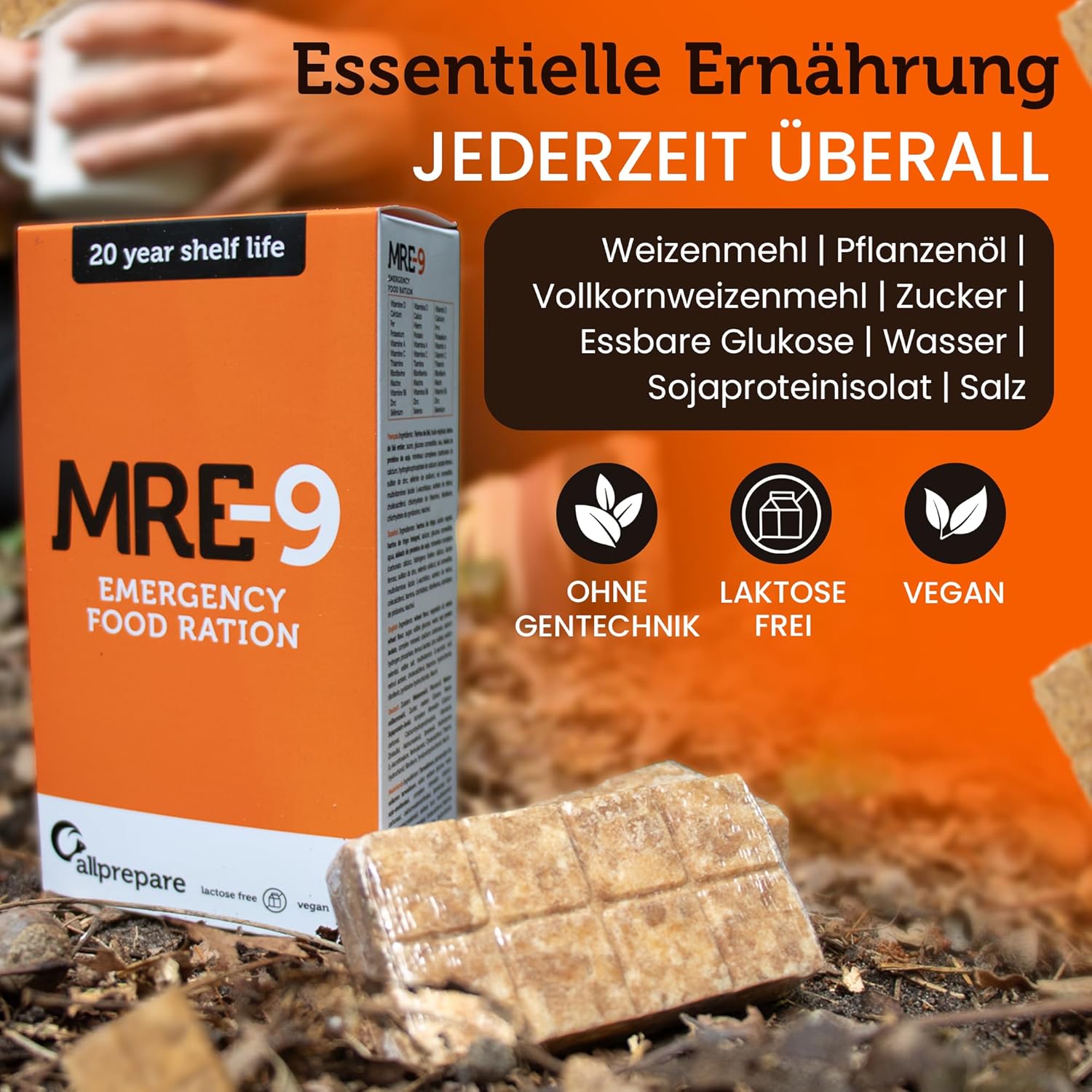 MRE-9 Notfallration, 24 Tage Notfallnahrung, 20 Jahre Haltbarkeit, 24 x 500 g Notfallnahrung, 2400 kcal pro Tag, zusätzliche Vitamine – Bild 7