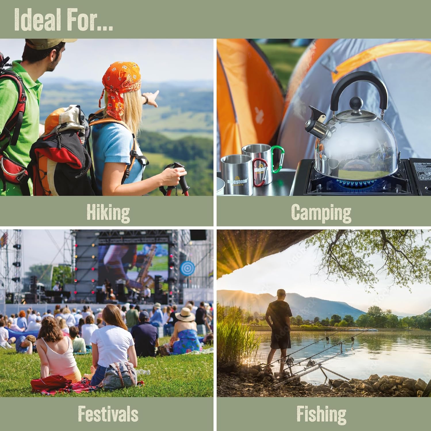 Milestone Camping Pfeifkessel Teekanne Kaffeekanne Indoor Outdoor Camping Wandern Picknick – Bild 3