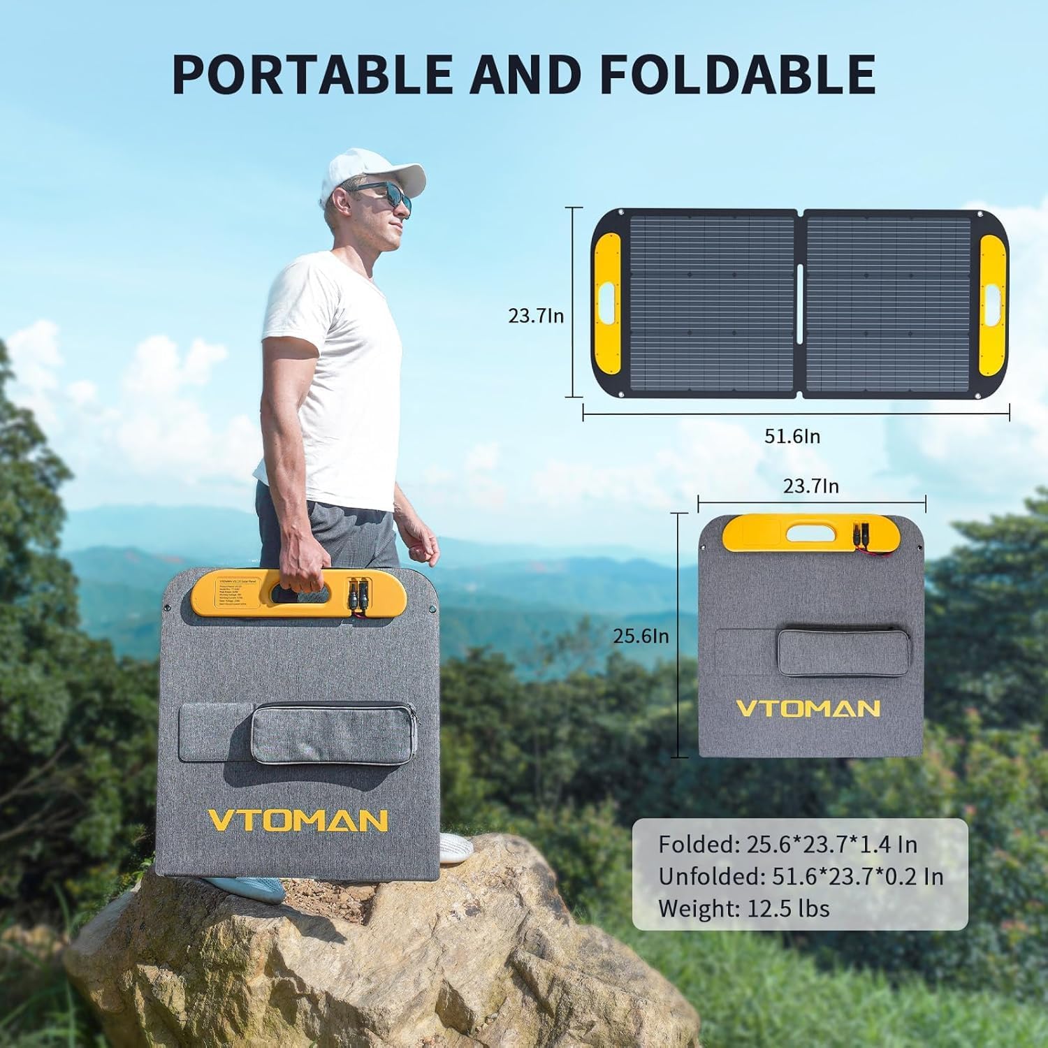 VTOMAN Jump 600X Tragbares Kraftwerk mit 110 W Solarpanel – 600 W/299 Wh LiFePO4-Akku-Solarstromgenerator, erweiterbare Kapazität auf 939 Wh für Camping, Wohnmobil, Reisen, Stromausfälle, Notfall – Bild 2