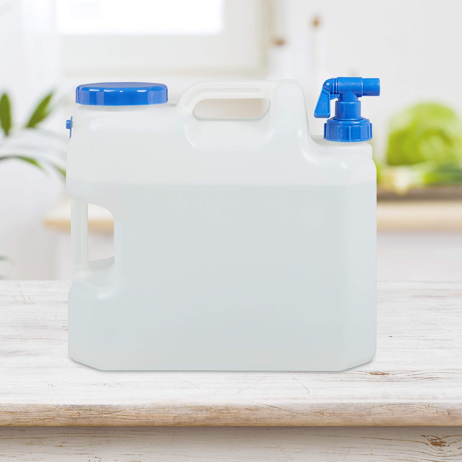 Relaxdays, Wasserkanister mit Wasserhahn, Weithals-Schraubverschluss, Camping-Trinkwasserkanister, 12 bis 25 Liter Tank, BPA-frei, weiß – Bild 3