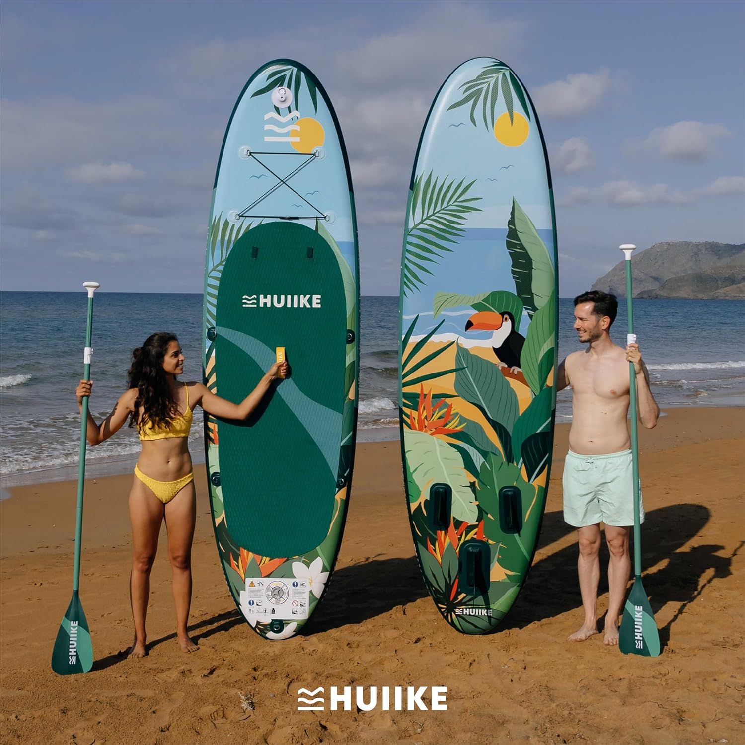 HUIIKE Stand Up Paddling Board mit Zubehör, Paddel, Finnen, Pumpe. Paddle Sup Board aufblasbar, hohe Stabilität und Widerstandsfähigkeit. 305 x 84 x 15 cm, maximale Belastung 130 kg – Bild 7