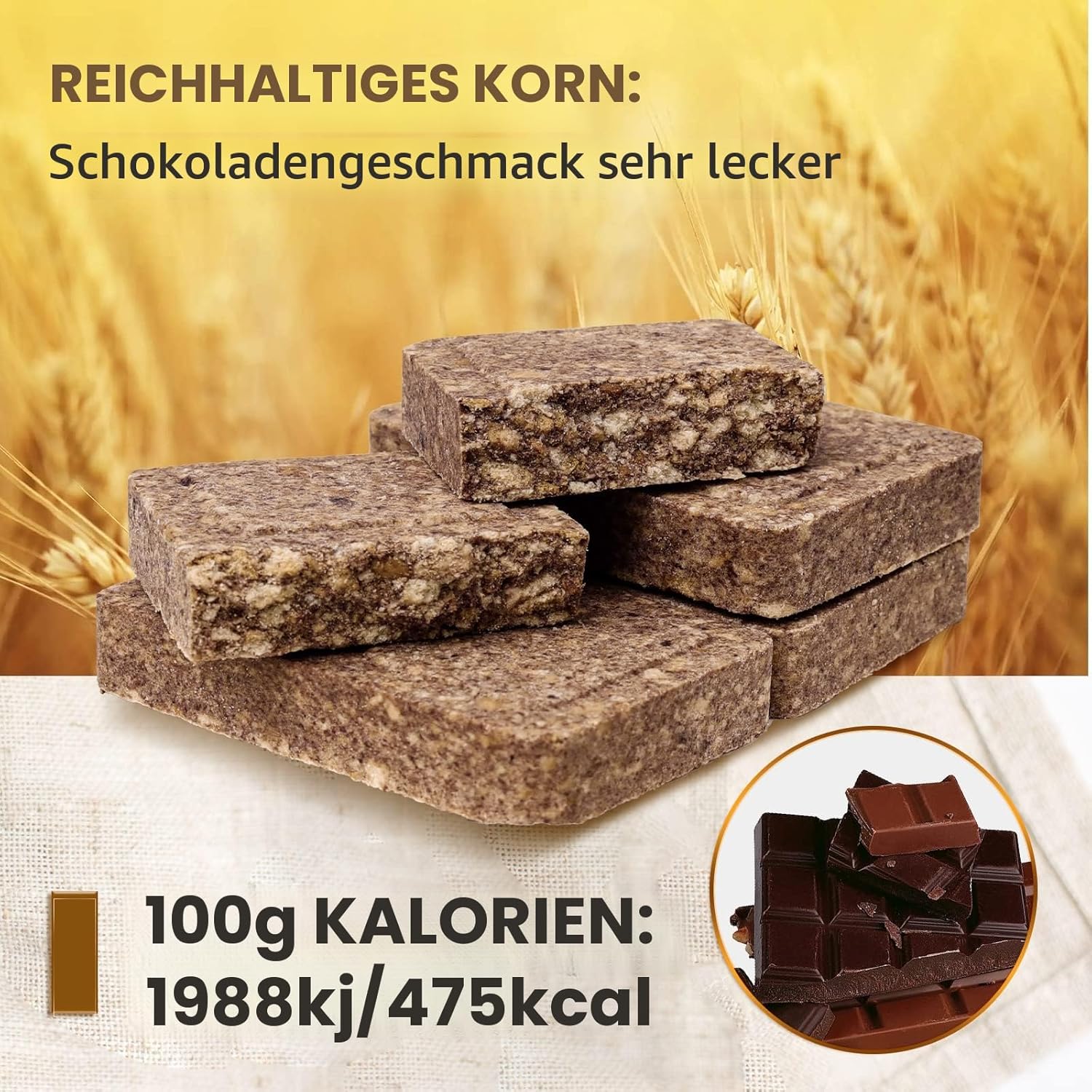 Notfall-Rationsriegel mit Schokoladengeschmack, Survival-Tabs für Outdoor-Camping, Notfall-Vorbereitungsset für Schneesturm, Erdbeben, Katastrophe, mit langer Selbstlebensdauer, 12er-Pack – Bild 4