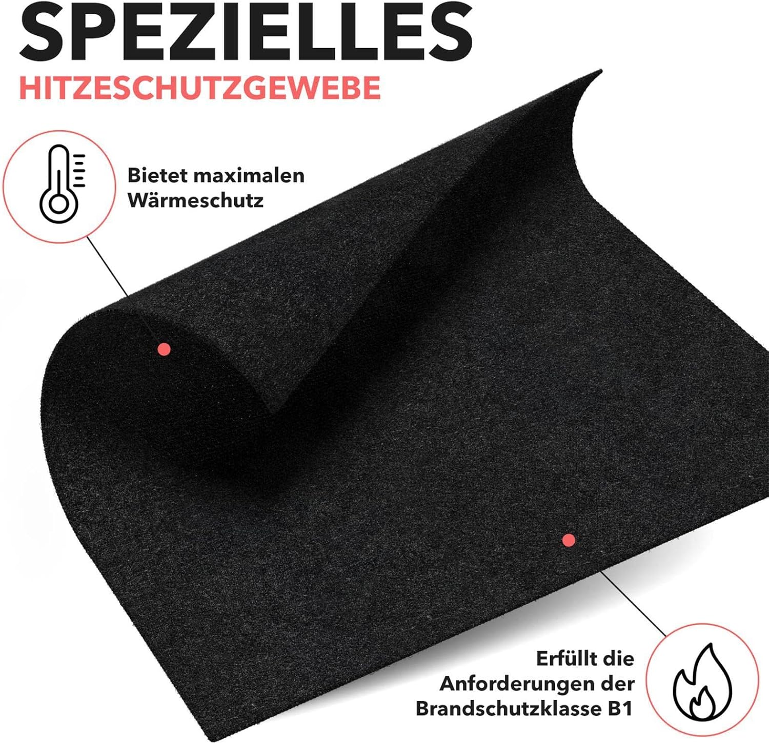 EVOCAMP Feuerfeste Unterlage 30 x 30 cm, hitzebeständig bis 982 °C, feuerfestes Gewebe, ideal als Brandschutzmatte oder als Grillmatte, Hitzeschutzmatte nicht brennbar, feuerfeste Platte, Brandschutz – Bild 2