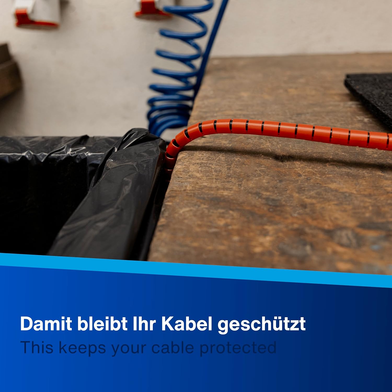 REV H05RR-F Verlängerungskabel mit Kabelschutz, wasserdicht, 25 m, 3680 W, Schwarz – Bild 10