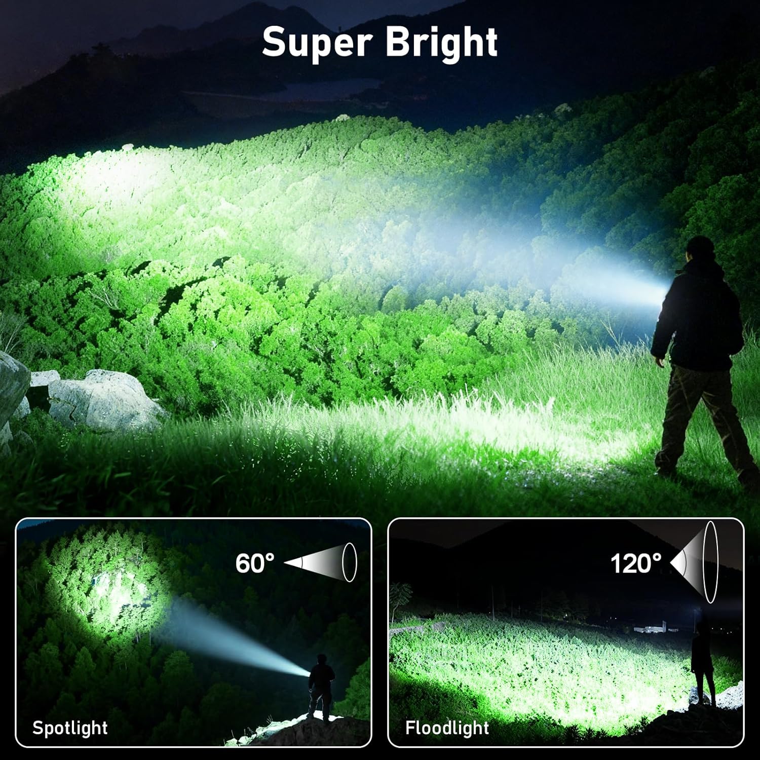 Blukar LED-Taschenlampe, wiederaufladbar, 800 l, Mini-Clip-LED-Taschenlampen mit Flutlicht, Spotlicht und rotem Licht, helle EDC-Taschenlampe mit 5 Lichtmodi, wasserdicht und lange Lebensdauer für Camping, Outdoor, Notfall – Bild 4