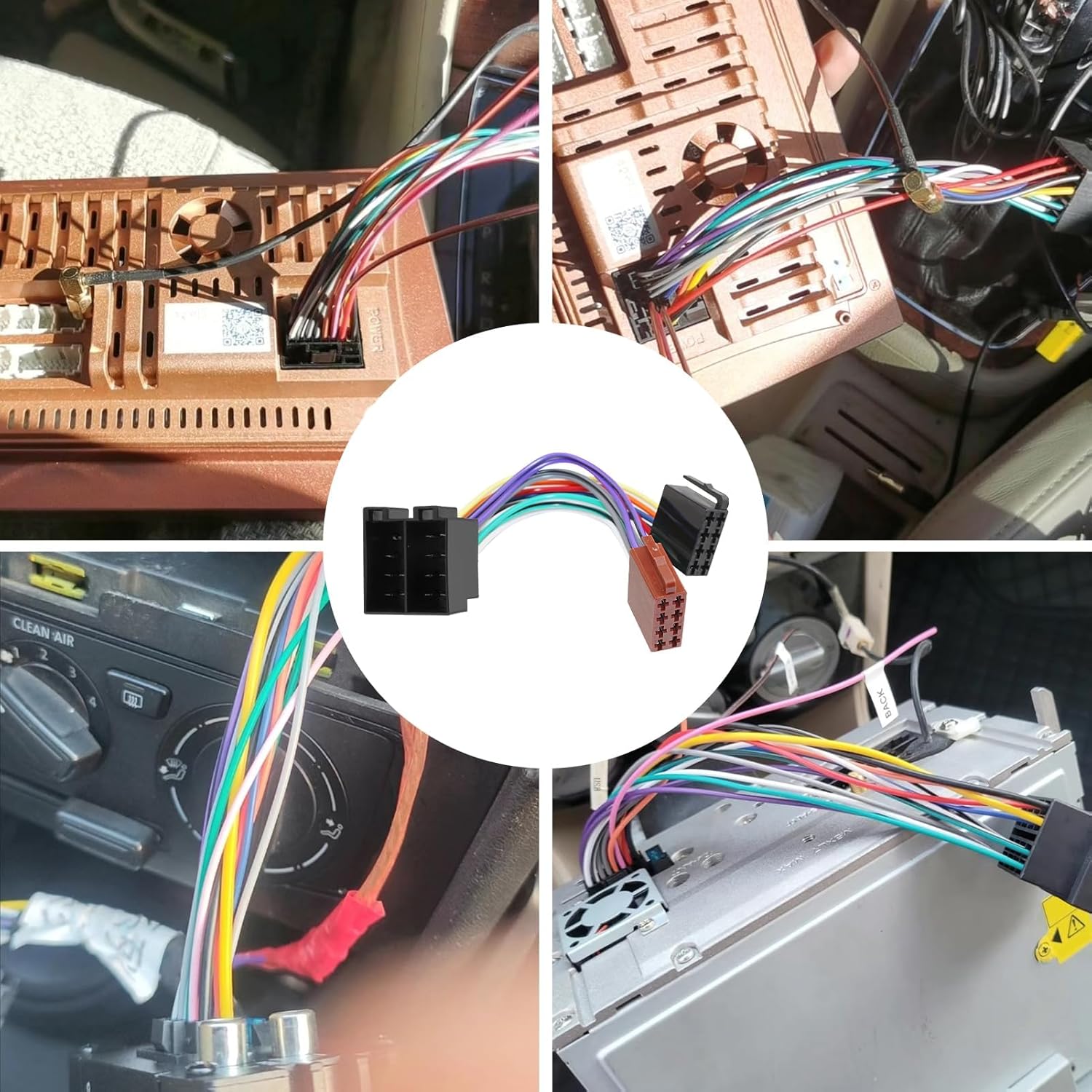 Autoradio Adapter Set Universal 16 Pin ISO Stecker auf Buchse Kabel 16 Pin Antennenadapter DIN Klemme 15 + 30 Steckbare Verlängerung Radio Adapter Stecker für VW Opel Mercedes Renault Astra – Bild 6