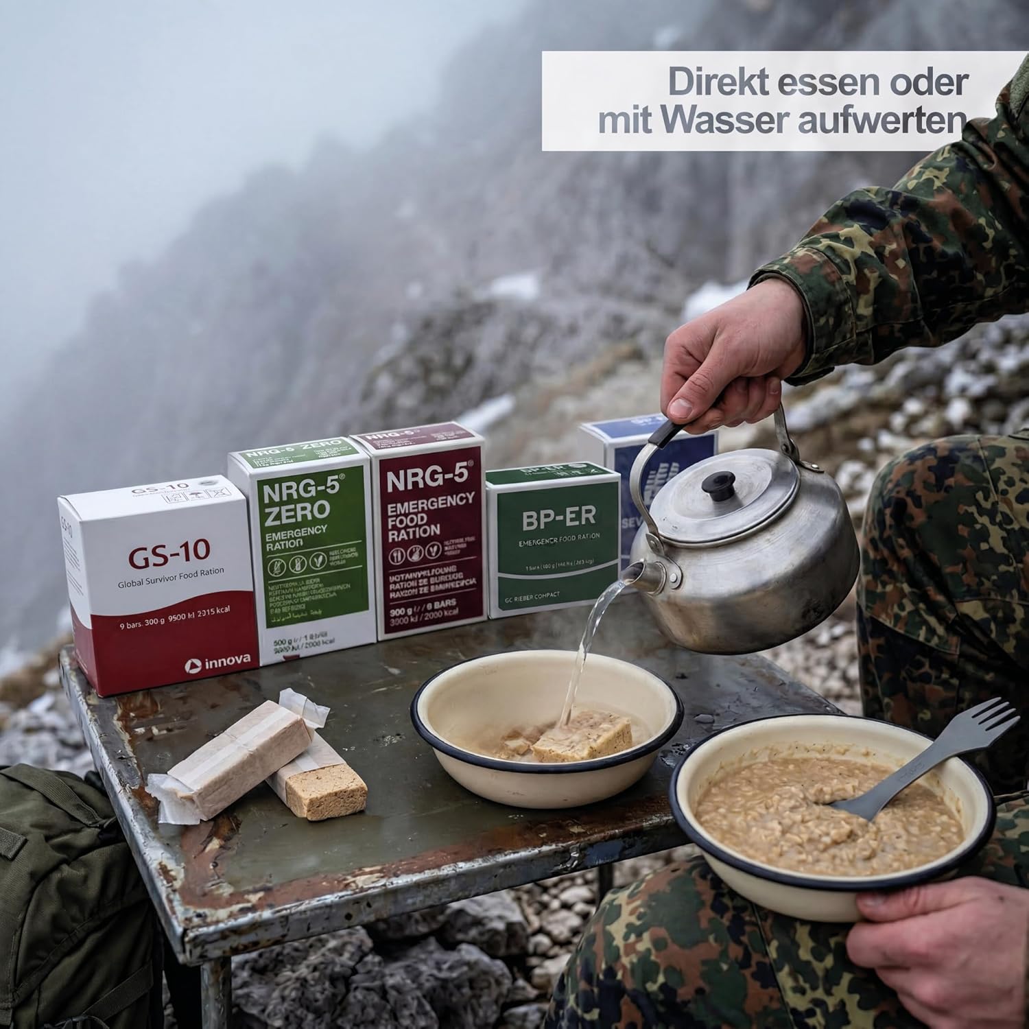 Notfall-Lebensmittel-Testpaket BP-ER, NRG-5, Seven Oceans & GS-10 Notfallration + NRG-5 Zero Glutenfrei – Überlebensnahrungsset für Katastrophenschutz & Notversorgungsnahrung – Langzeitlebensmittel essbar für 20 – Bild 3