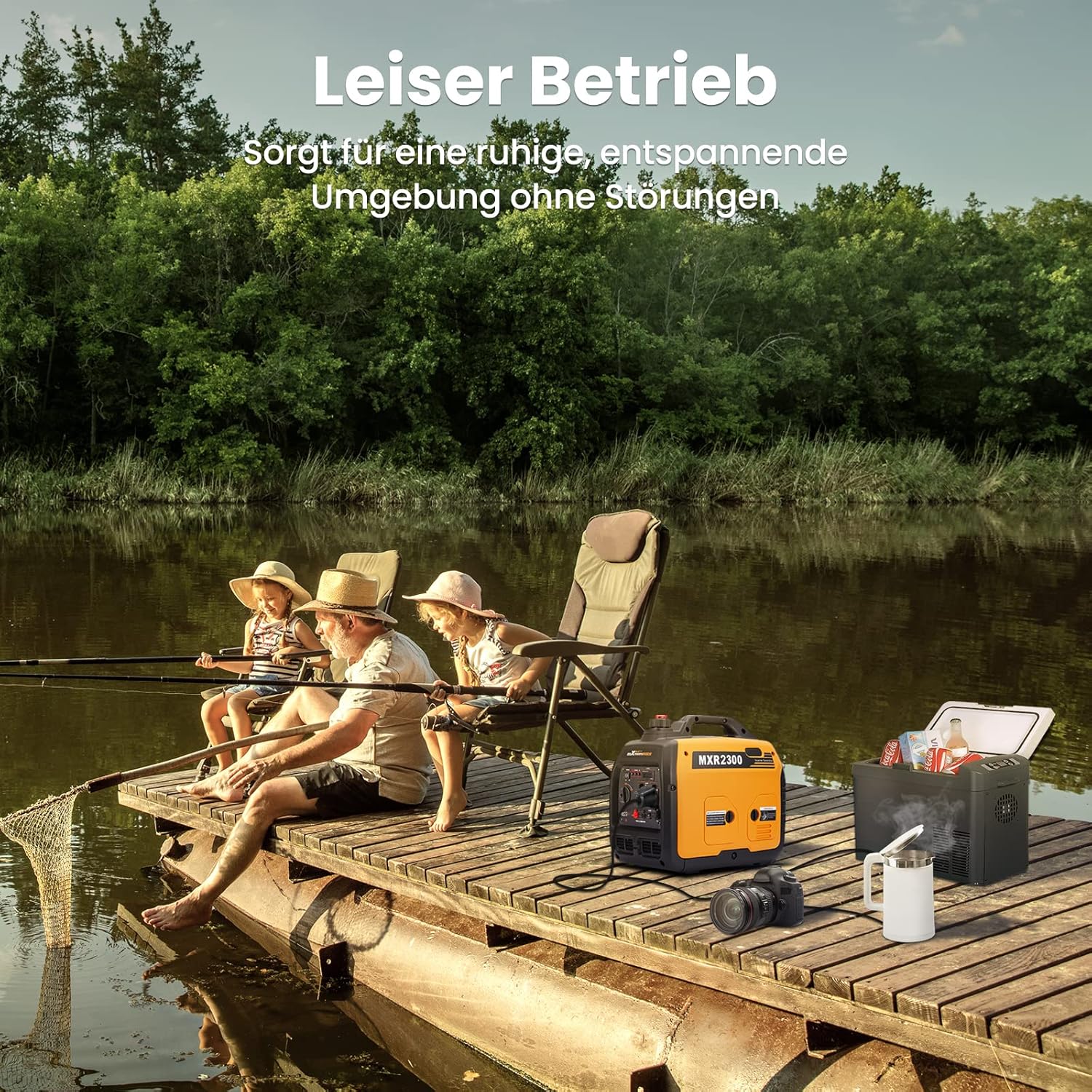 maXpeedingrods 2300W Inverter Stromgenerator Super Leise Tragbar für Outdoor Camping Wohnmobil 4-Takt Leichter Notstromgenerator Benzin für Reisen Garage Wohnwagen mit USB und 230V Steckdosen – Bild 4