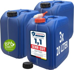 plasteo 3 x 20 Liter Trinkwasserkan...
